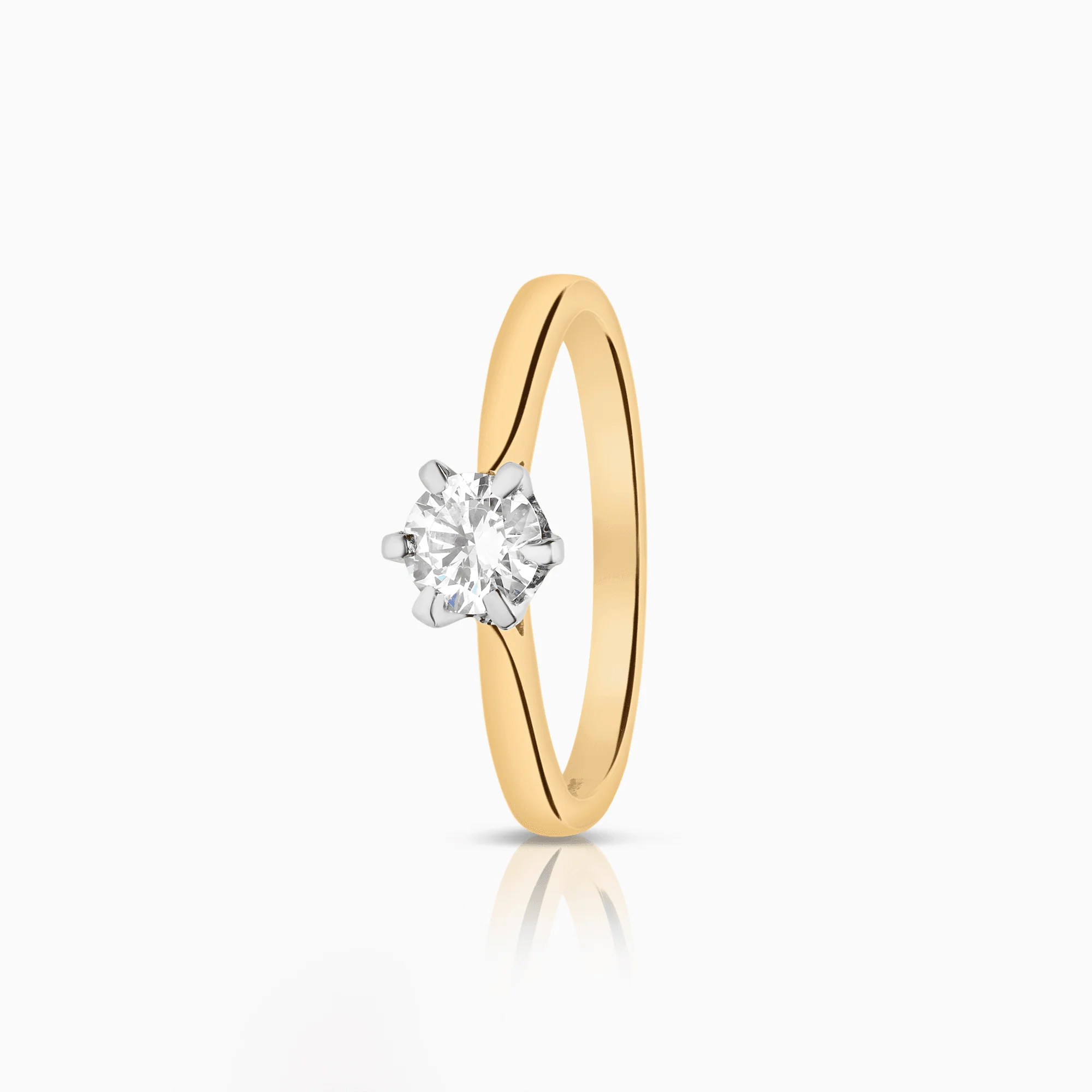 Solitaire ring 0.41ct 18K yellow gold GIA certificate