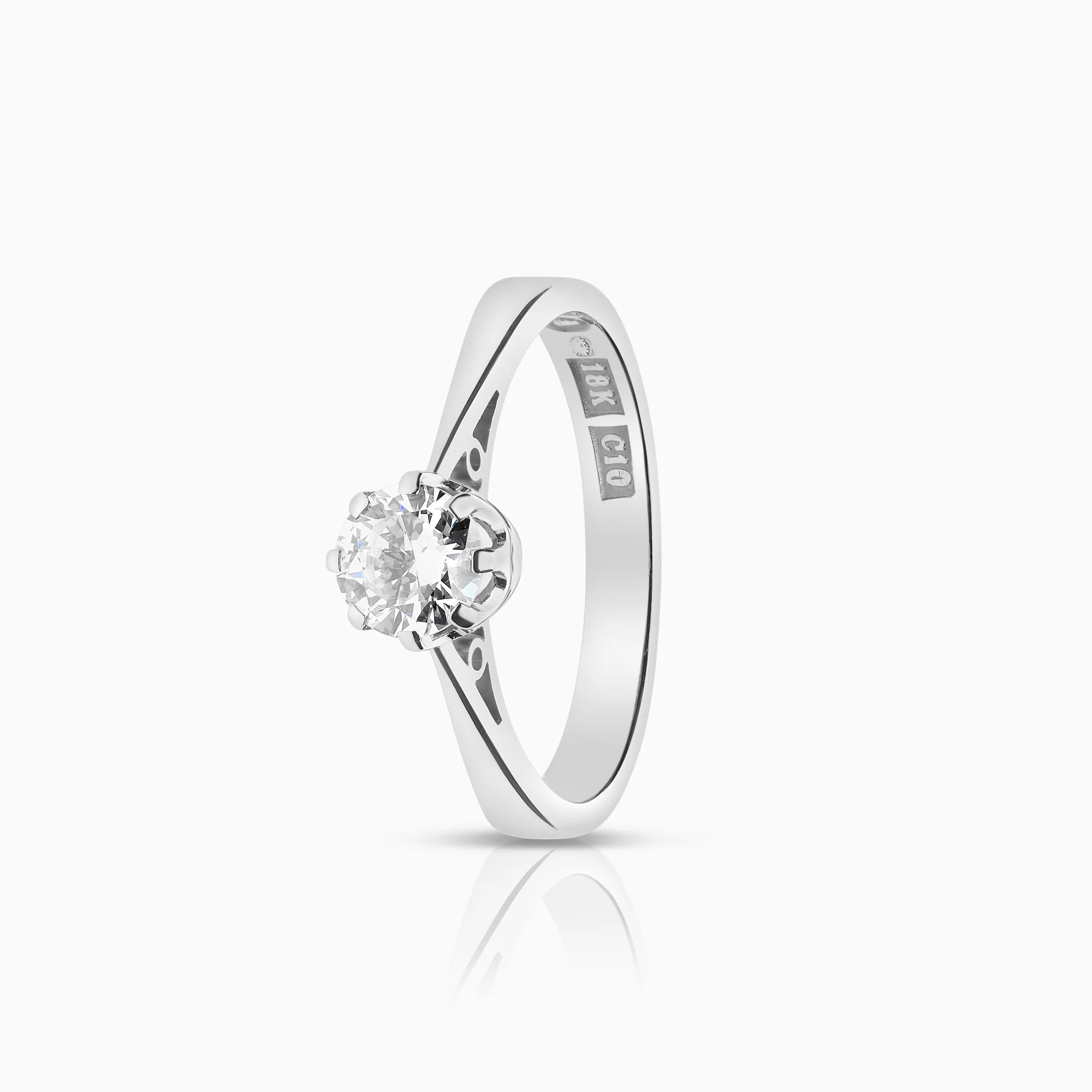 Solitaire ring 0.43ct 18K white gold