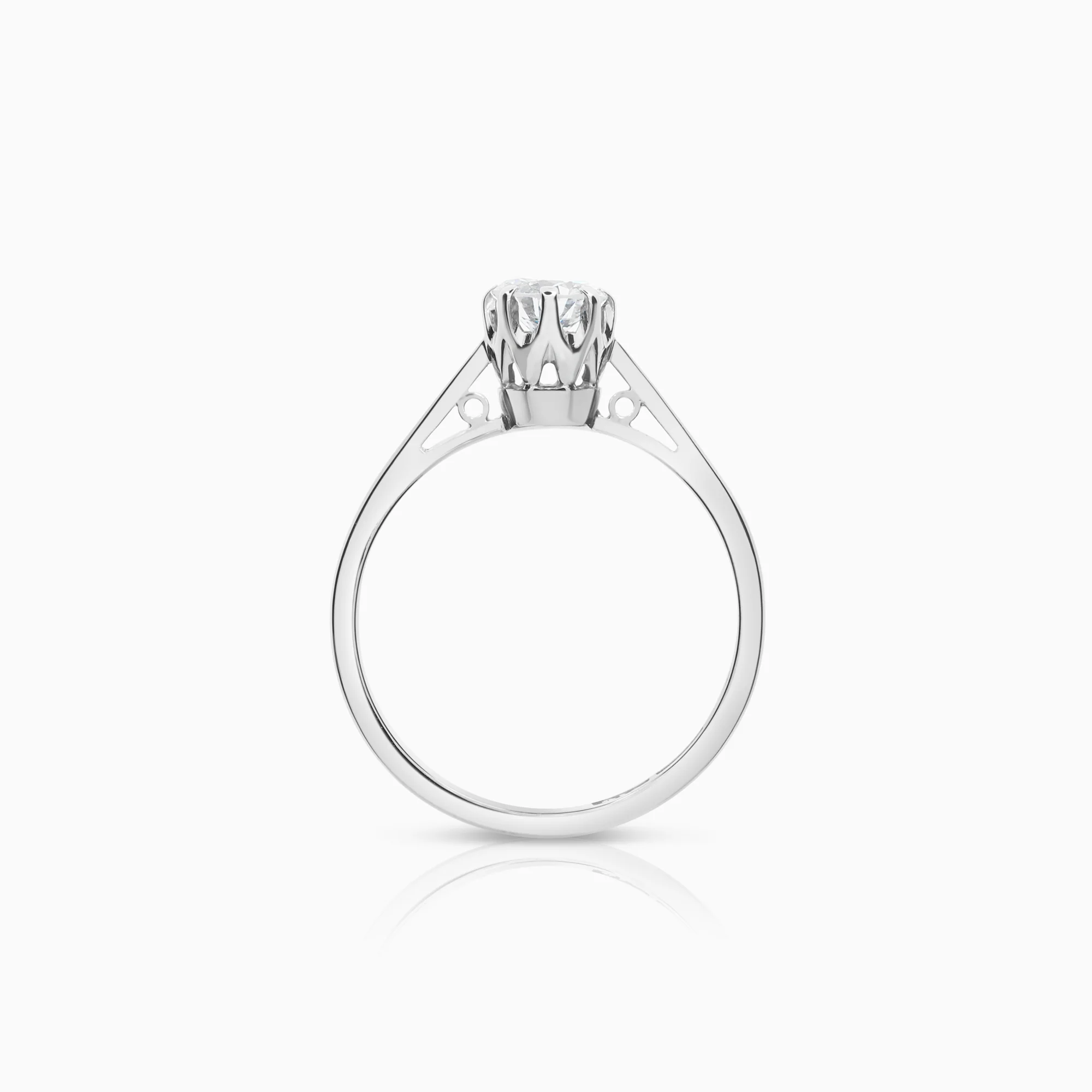 Solitaire ring 0.43ct 18K white gold - Image 2
