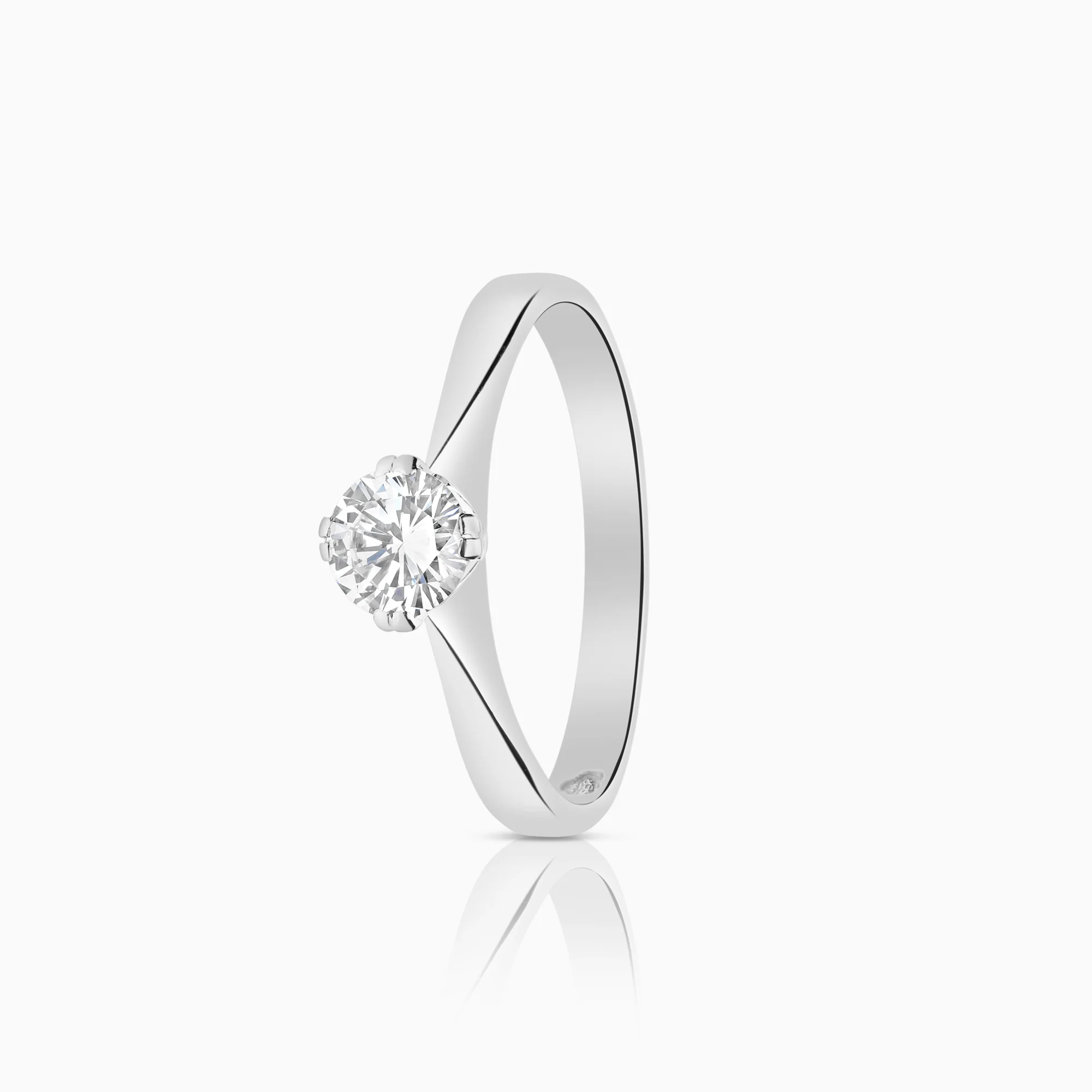 Solitaire ring 0.46ct 18K white gold