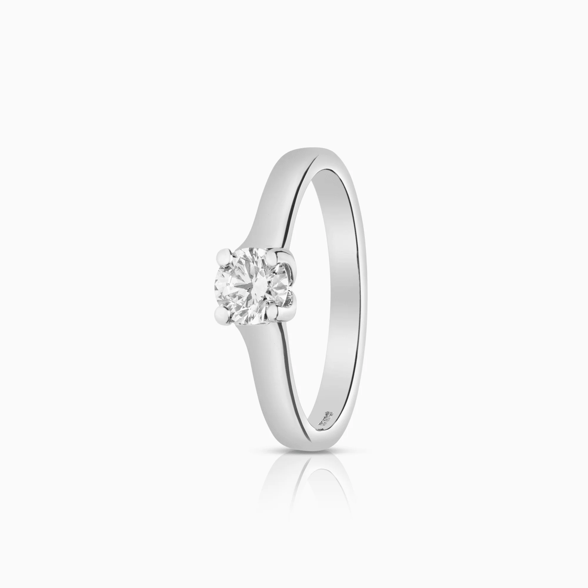 Solitaire Ring 0.46ct 18K White Gold GIA Certificate