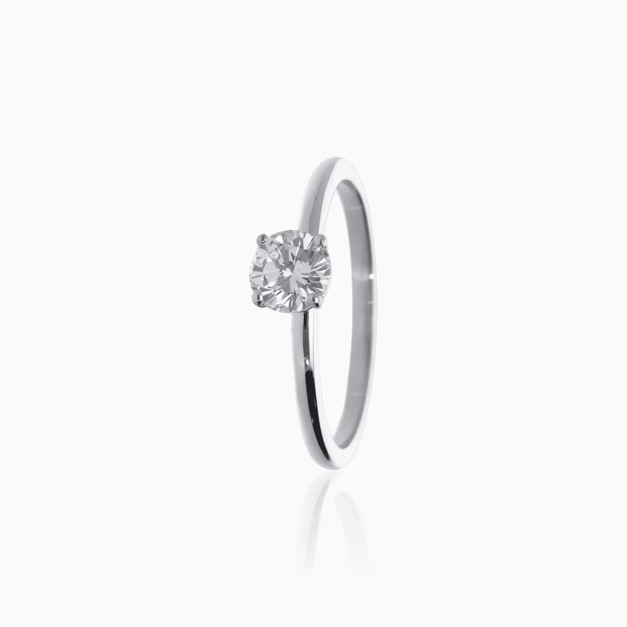 Solitaire ring 0.50ct 18K white gold