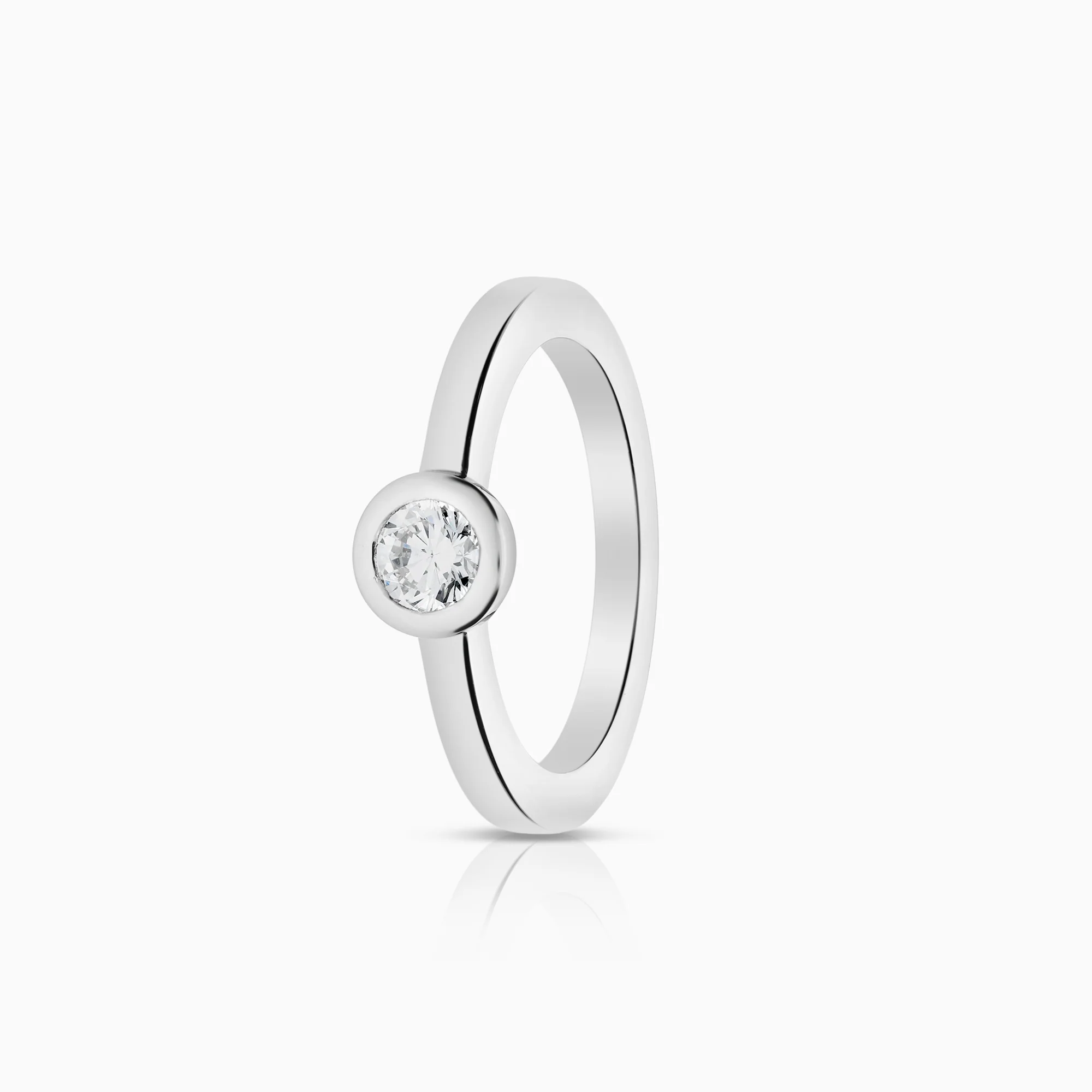 Solitaire ring 0.50ct 18K white gold