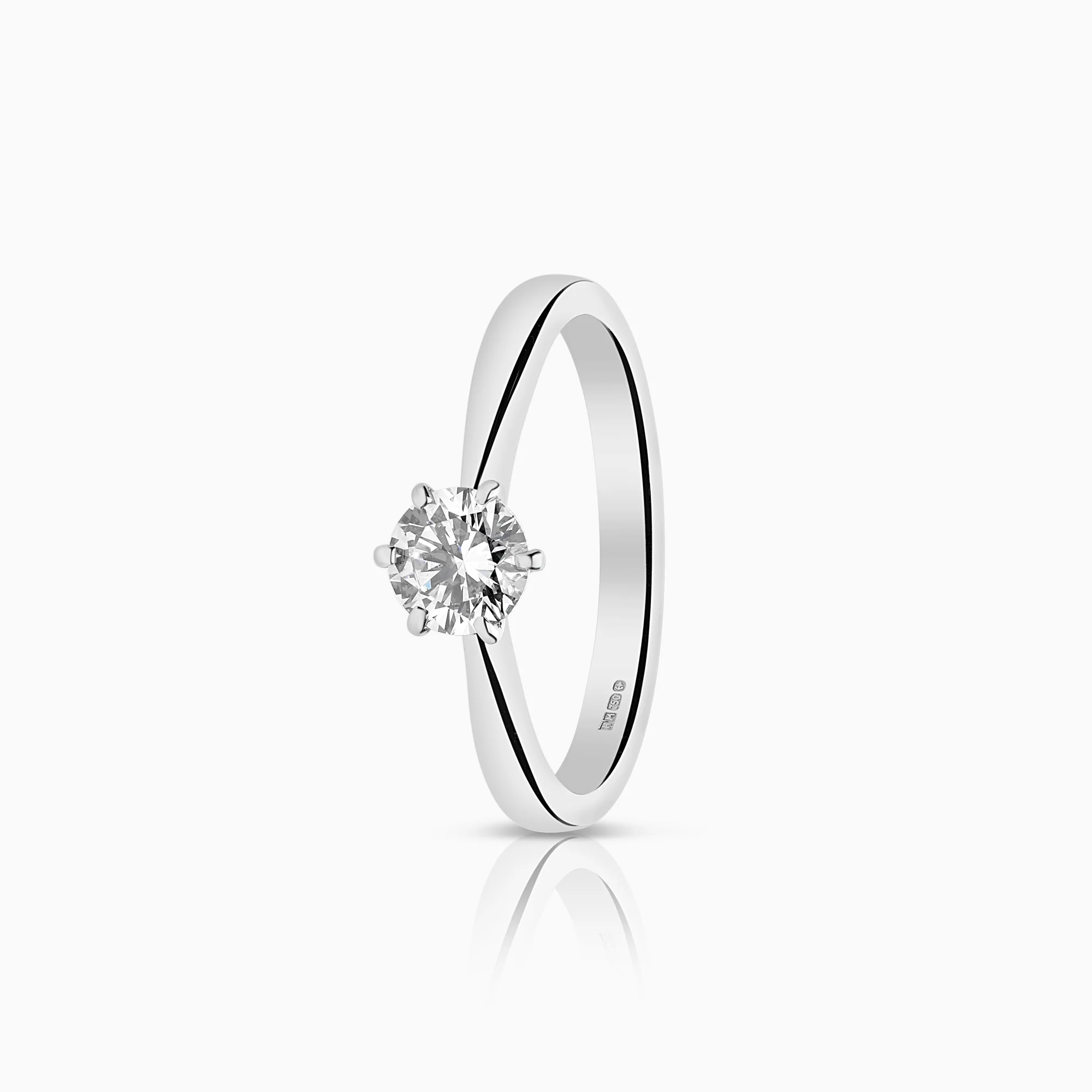 Solitaire ring 0.50ct 18K white gold