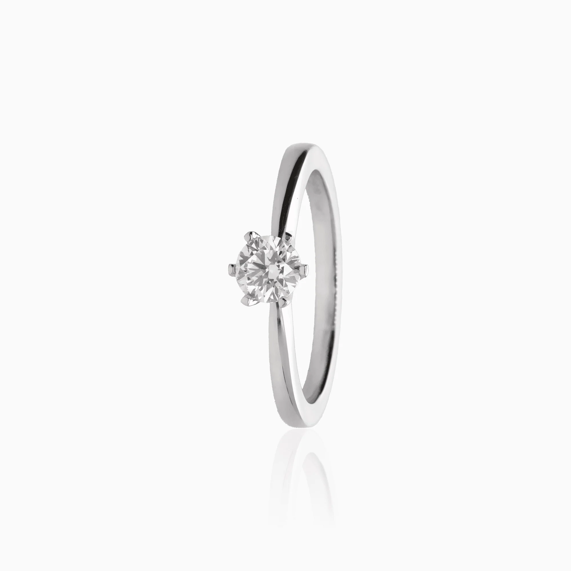 Solitaire ring 0.50ct 18K white gold