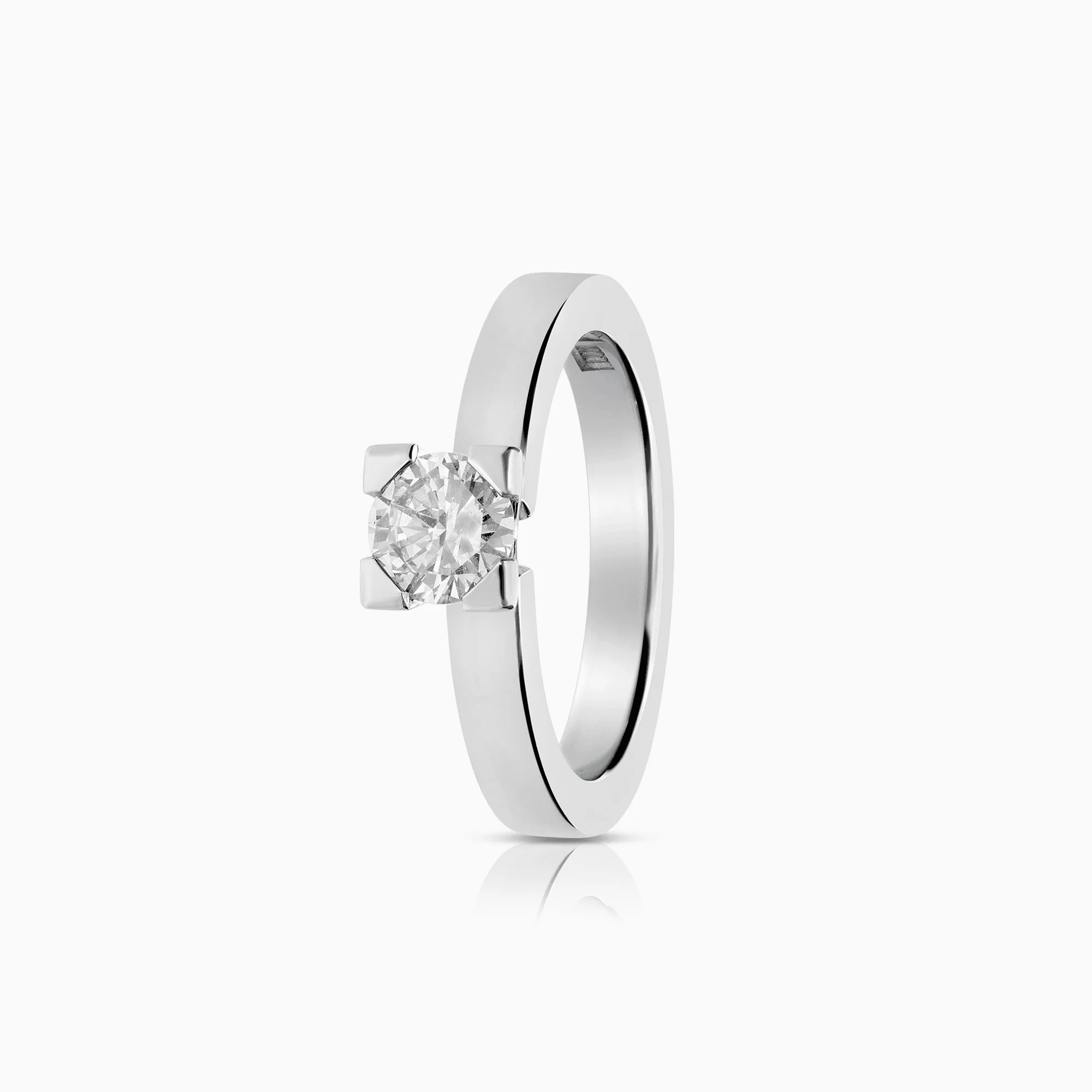 Solitaire ring 0.50ct 18K white gold