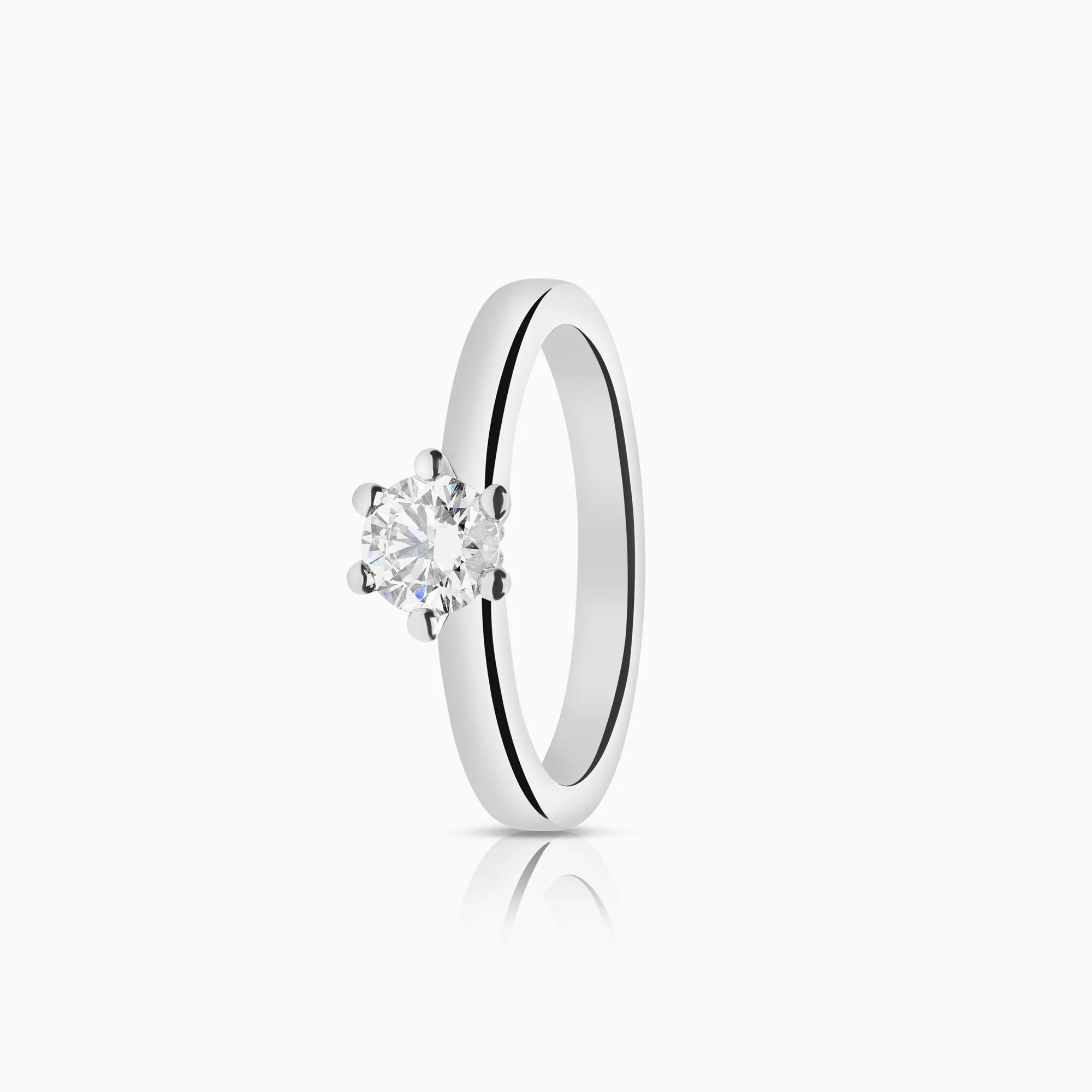 Solitaire ring 0.50ct 18K white gold