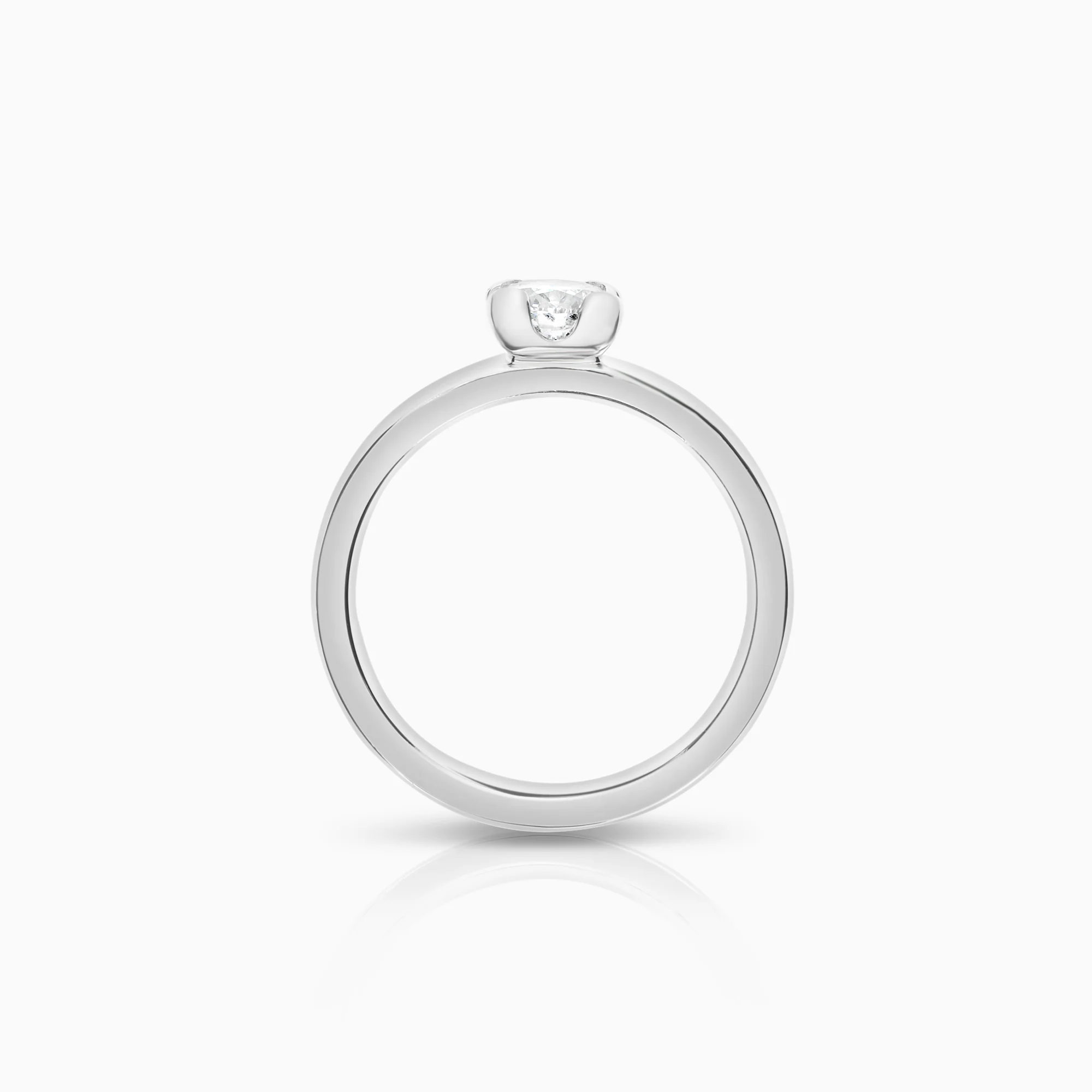 Solitaire ring 0.50ct 18K white gold - Image 2