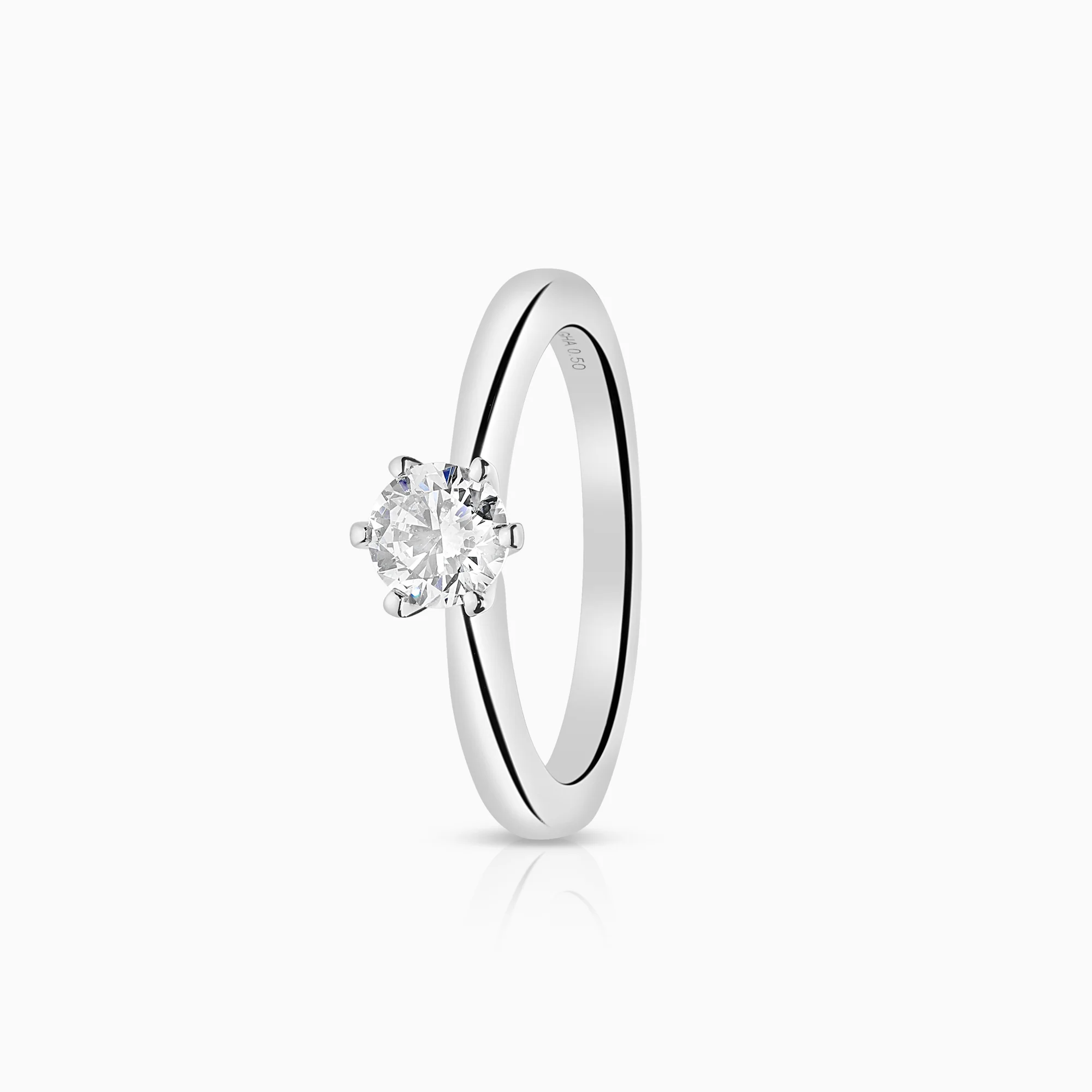 Solitaire ring 0.50ct 18K white gold