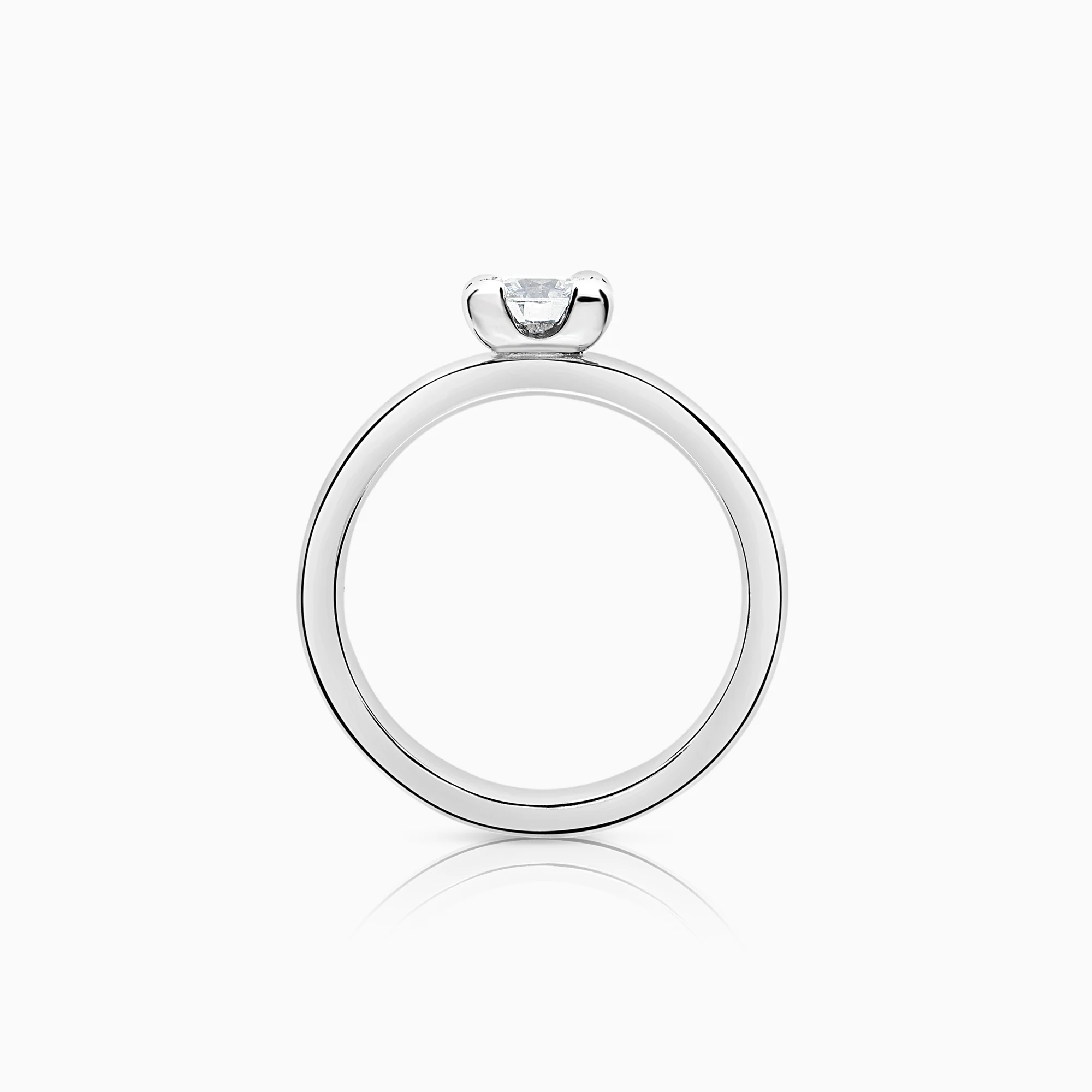 Solitaire ring 0.51ct 18K white gold - Image 2