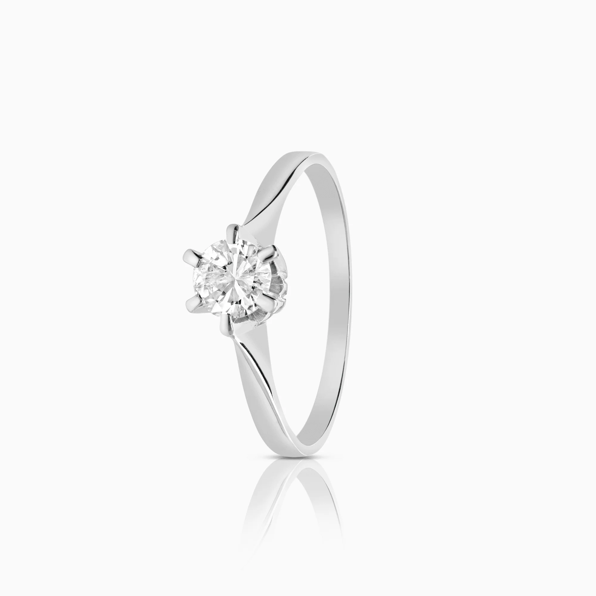 Solitaire ring 0.54ct 18K white gold