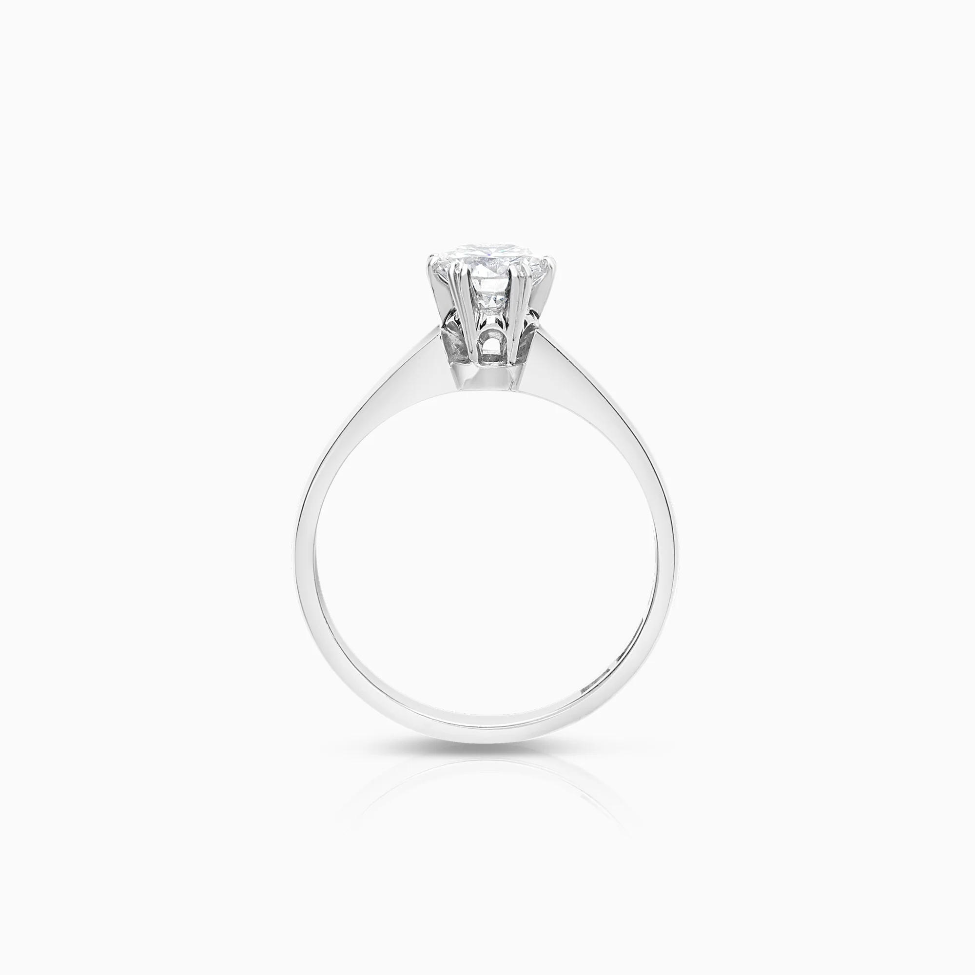 Solitaire ring 0.59ct 18K white gold - Image 3