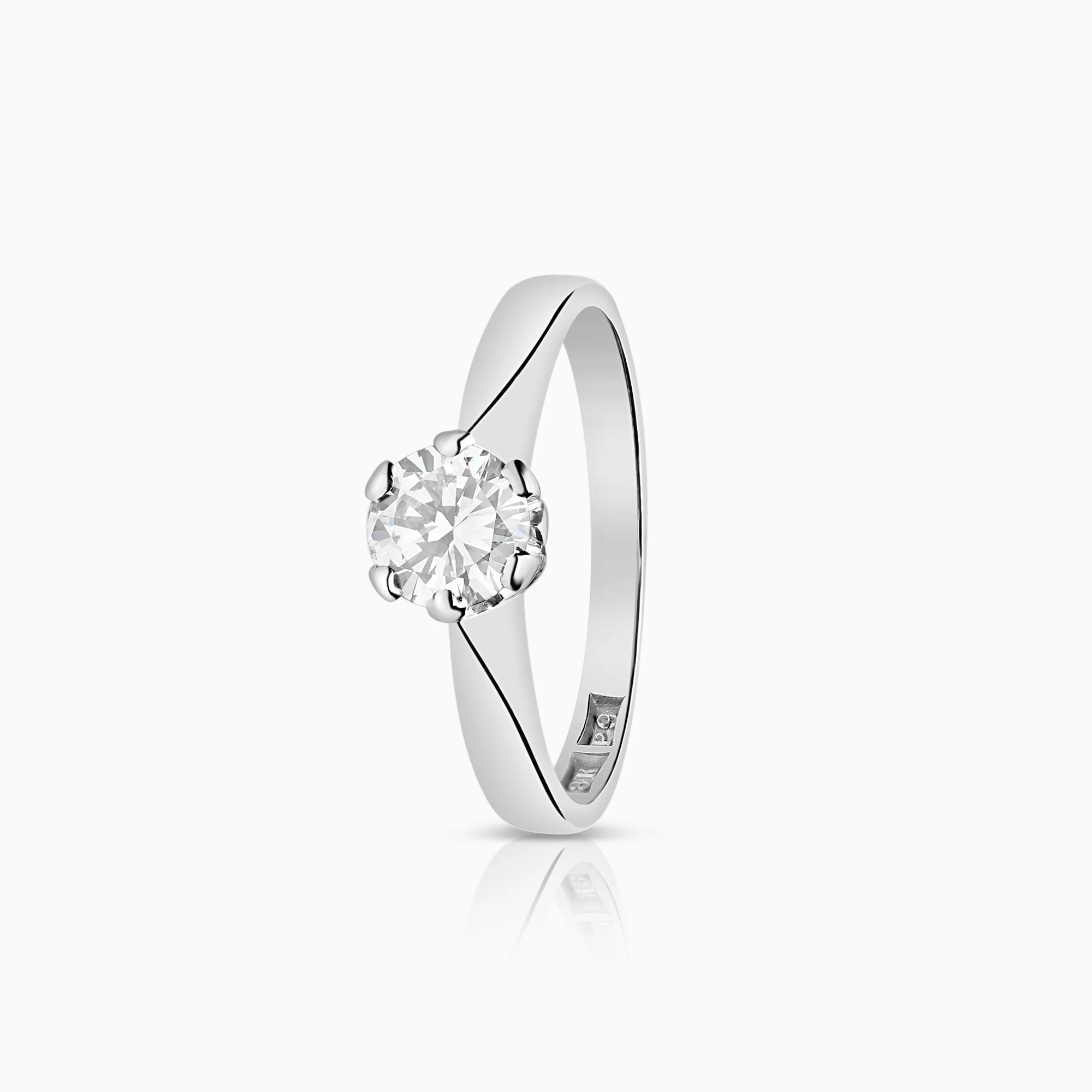 Solitaire ring 0.60ct 18K white gold