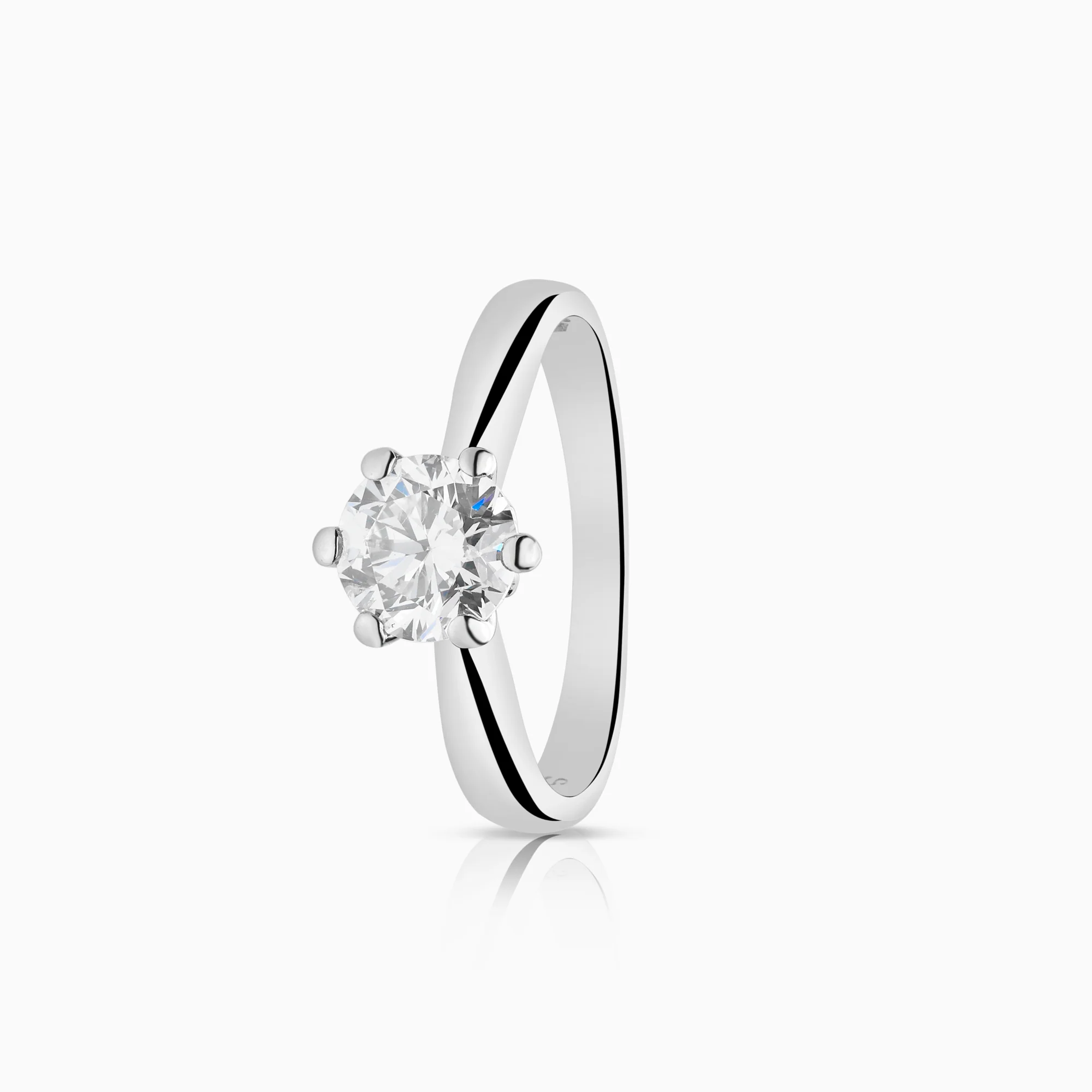 Solitaire Ring 0.95ct 18K White Gold