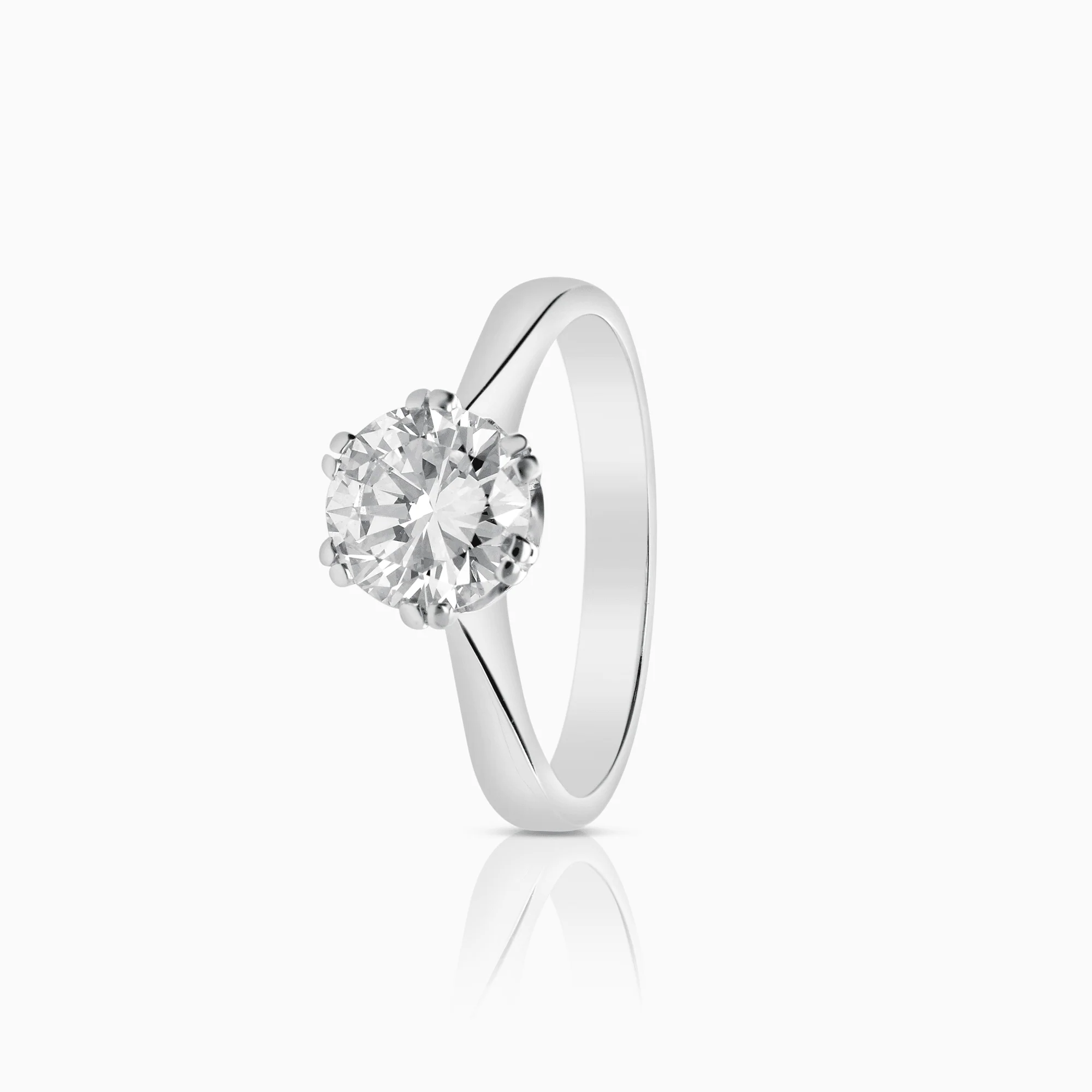 Solitaire ring 1.12ct 18K white gold