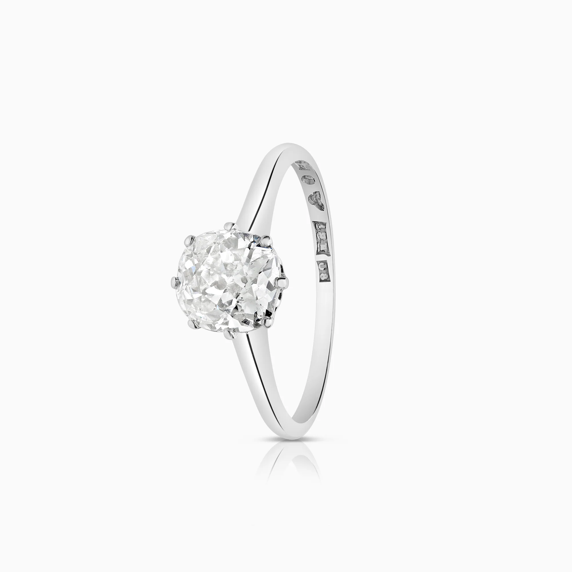 Solitaire ring 1.40ct 18K white gold