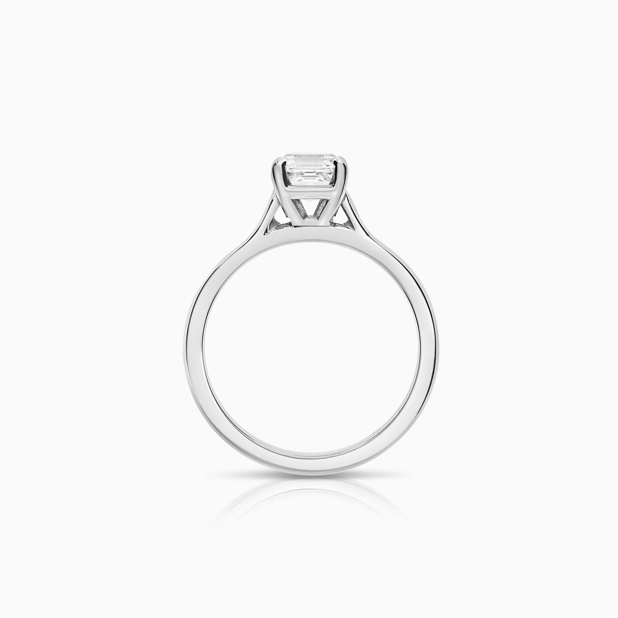 Solitaire Ring Asscher 0.90ct 18K White Gold GIA Certificate - Image 3