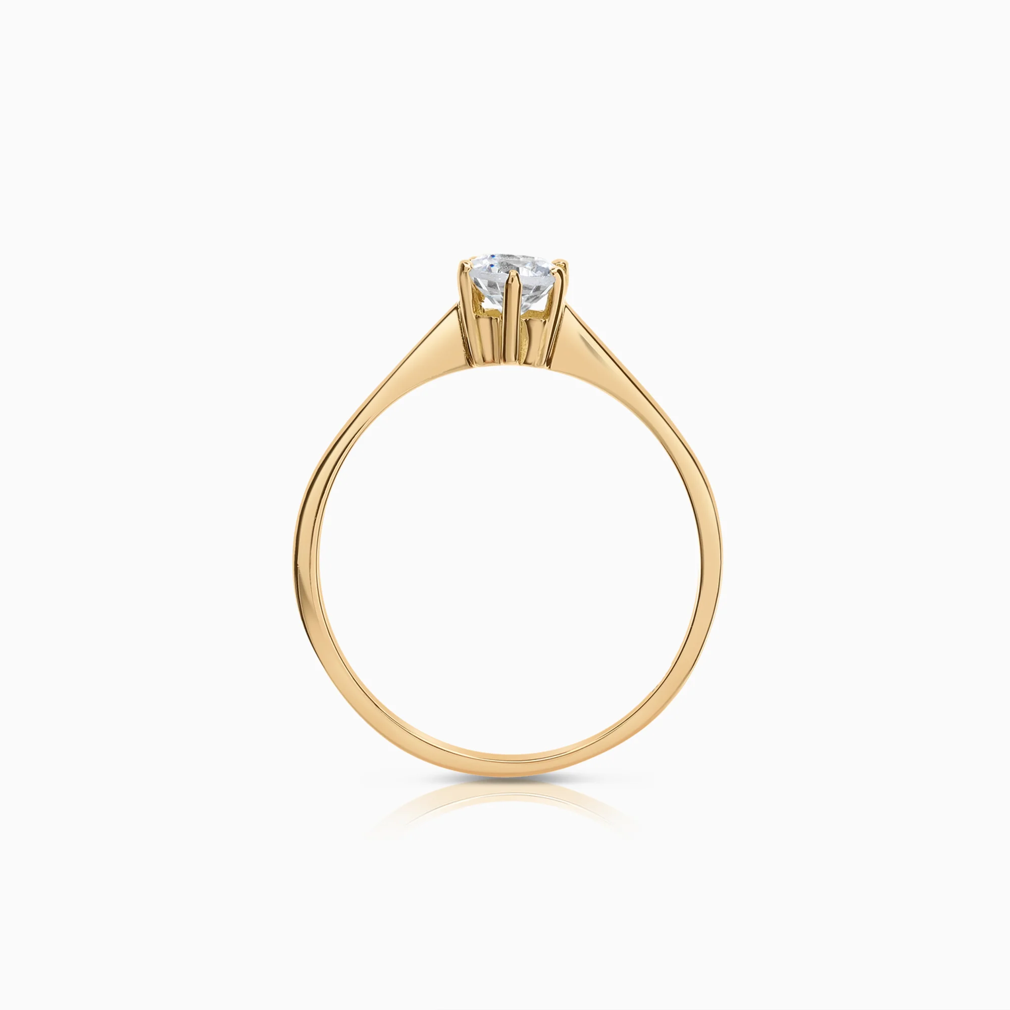 Solitaire ring cubic zirconia 18K gold - Image 2