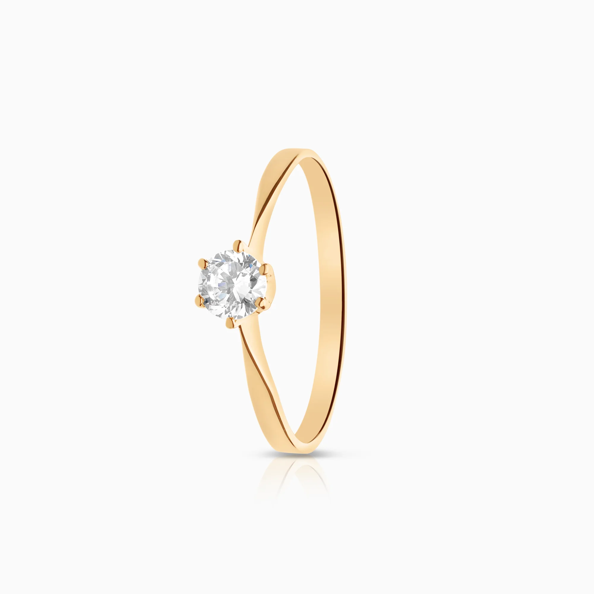 Solitaire ring cubic zirconia 2.39g 18K gold