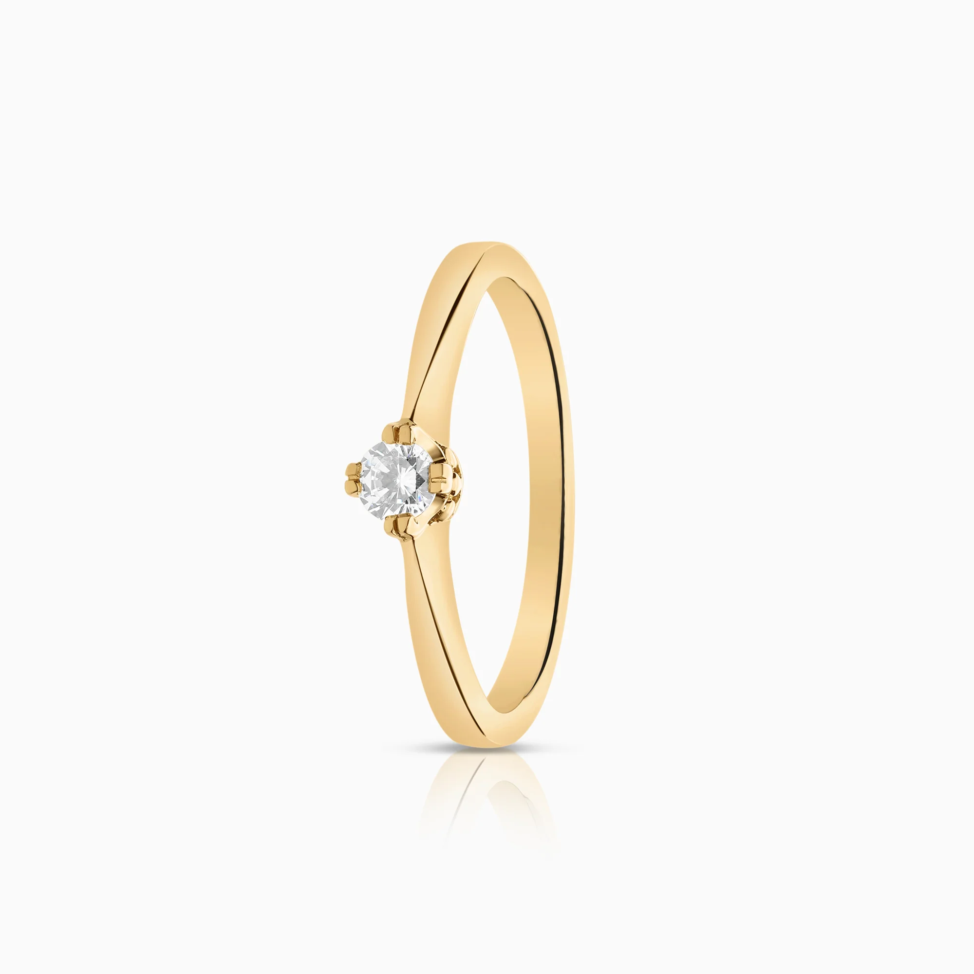 Solitaire ring cubic zirconia 2.91g 18K gold