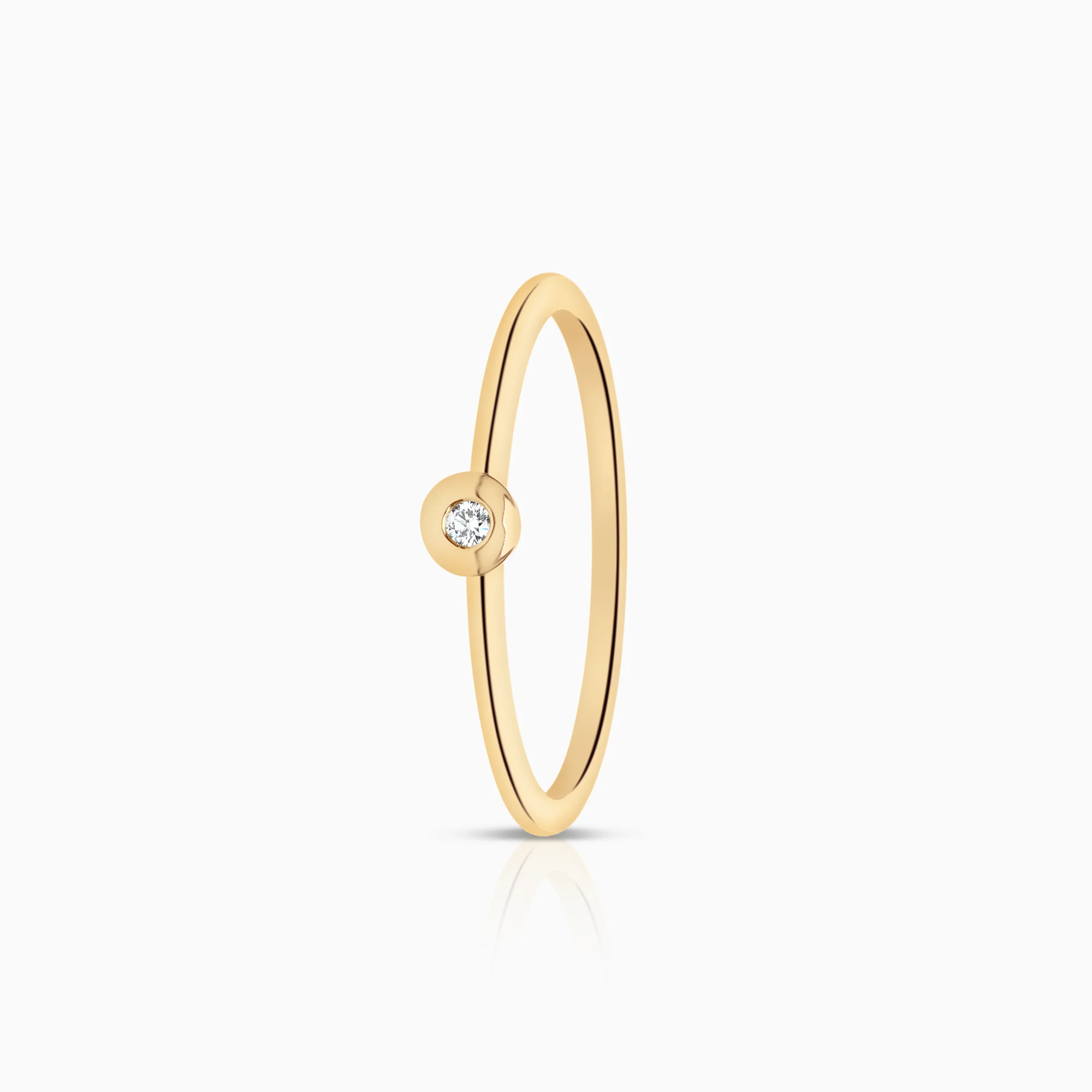 Solitaire ring diamond 0.02ct 18K gold