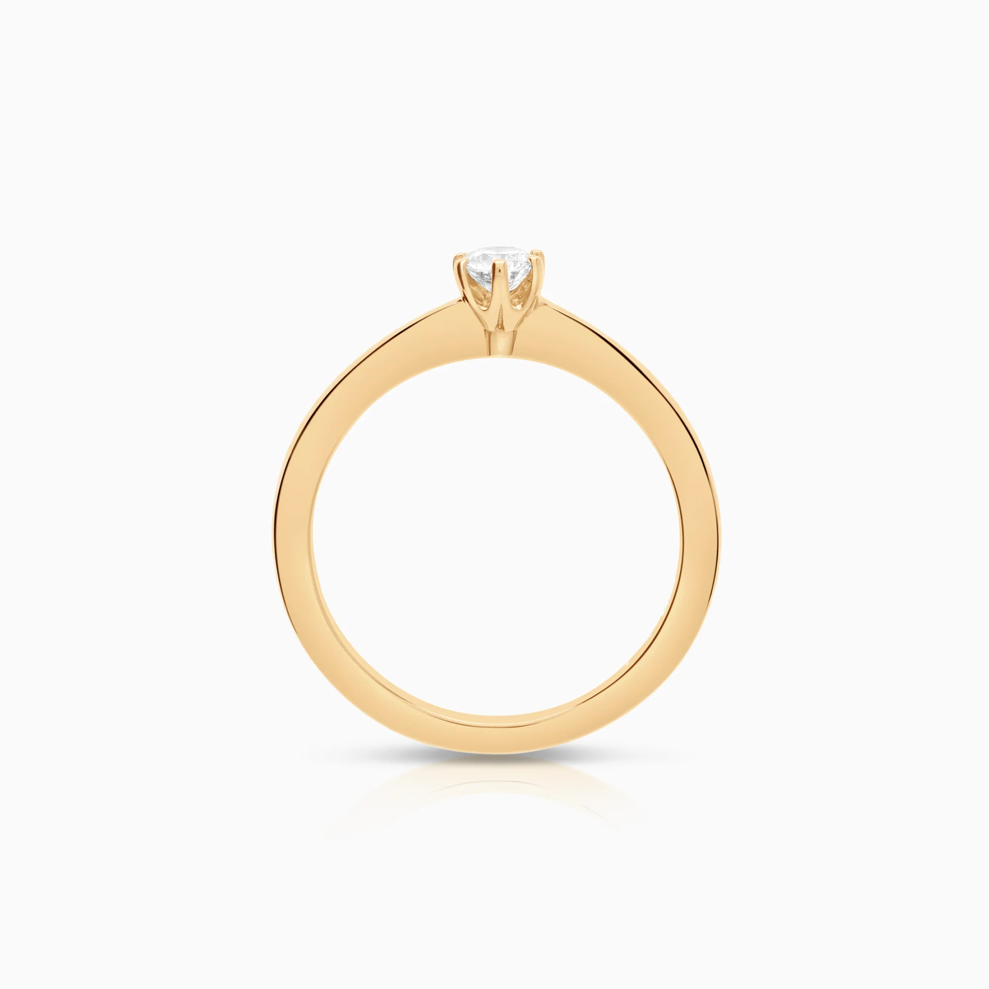 Solitaire diamond ring 0.15ct 18K gold - Image 2