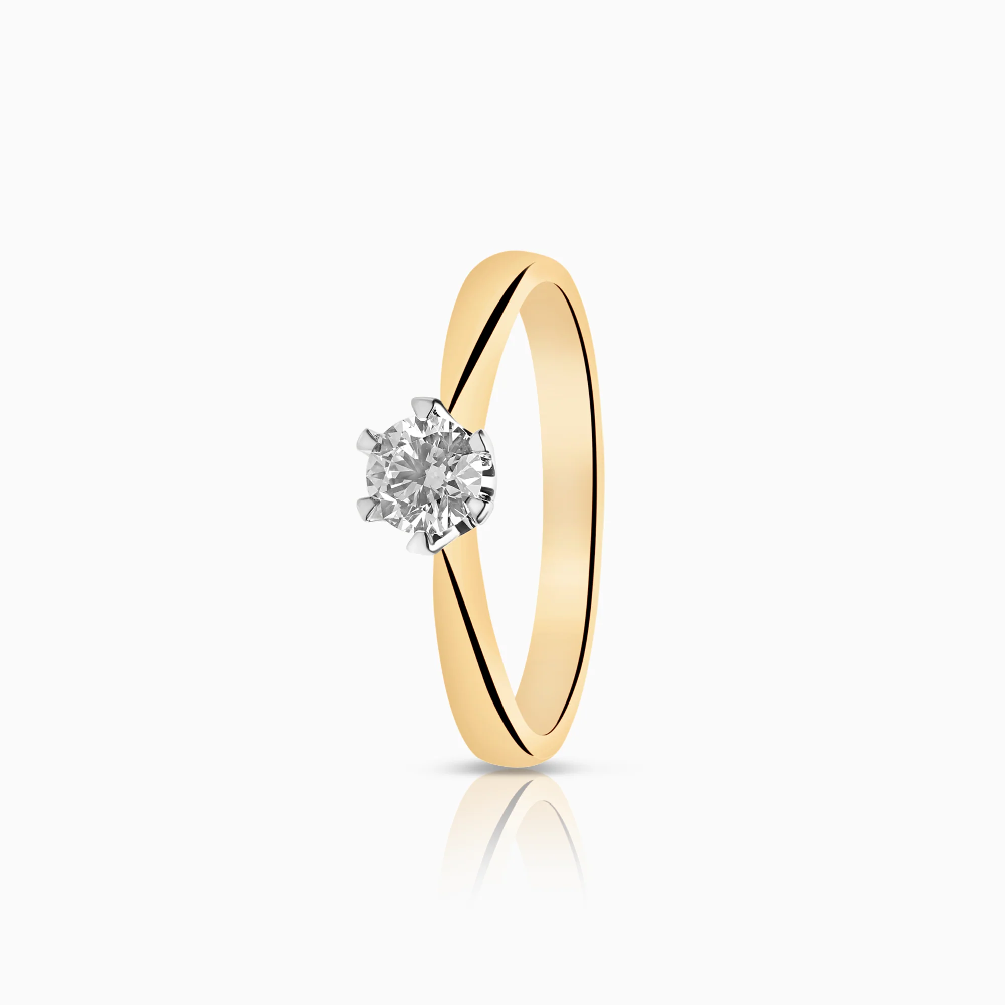 Solitaire ring diamond 0.34ct 18K gold