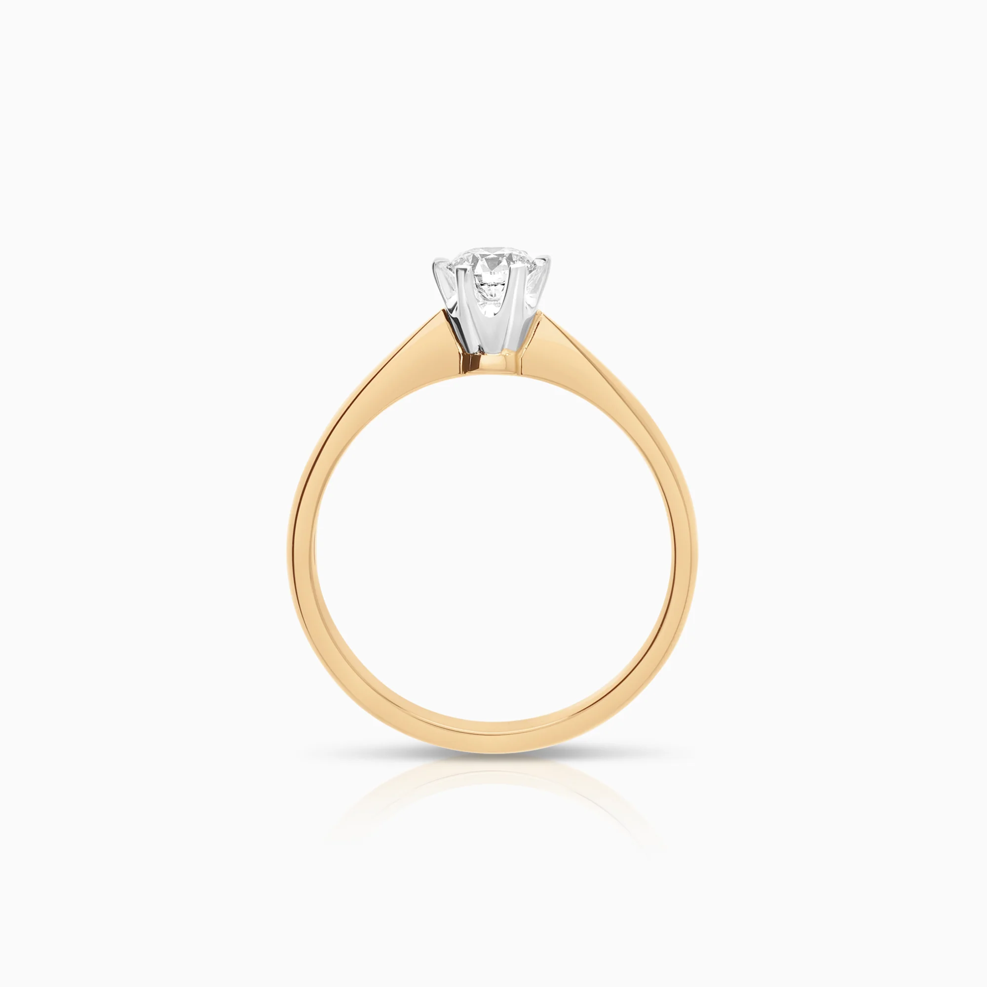 Solitaire ring diamond 0.34ct 18K gold - Image 2
