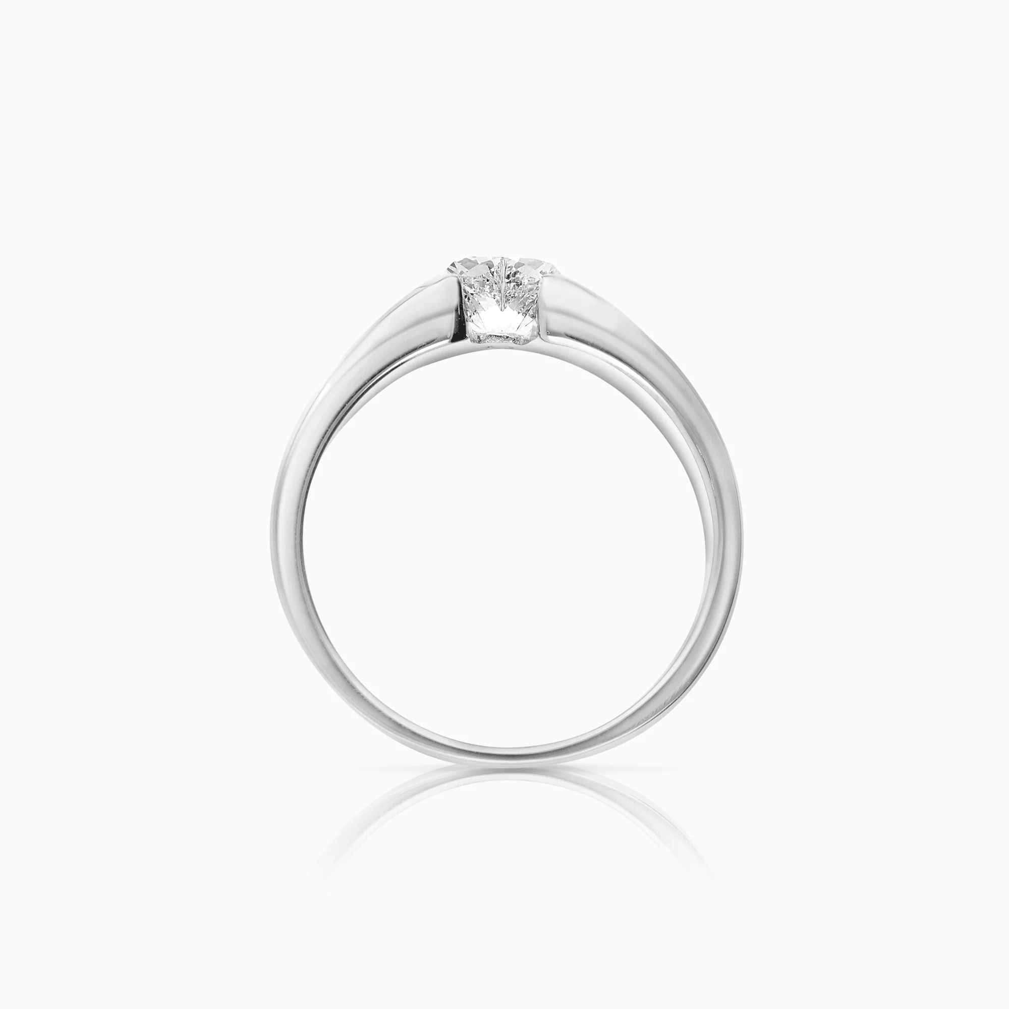 Heart solitaire ring 0.85ct 18K white gold - Image 3