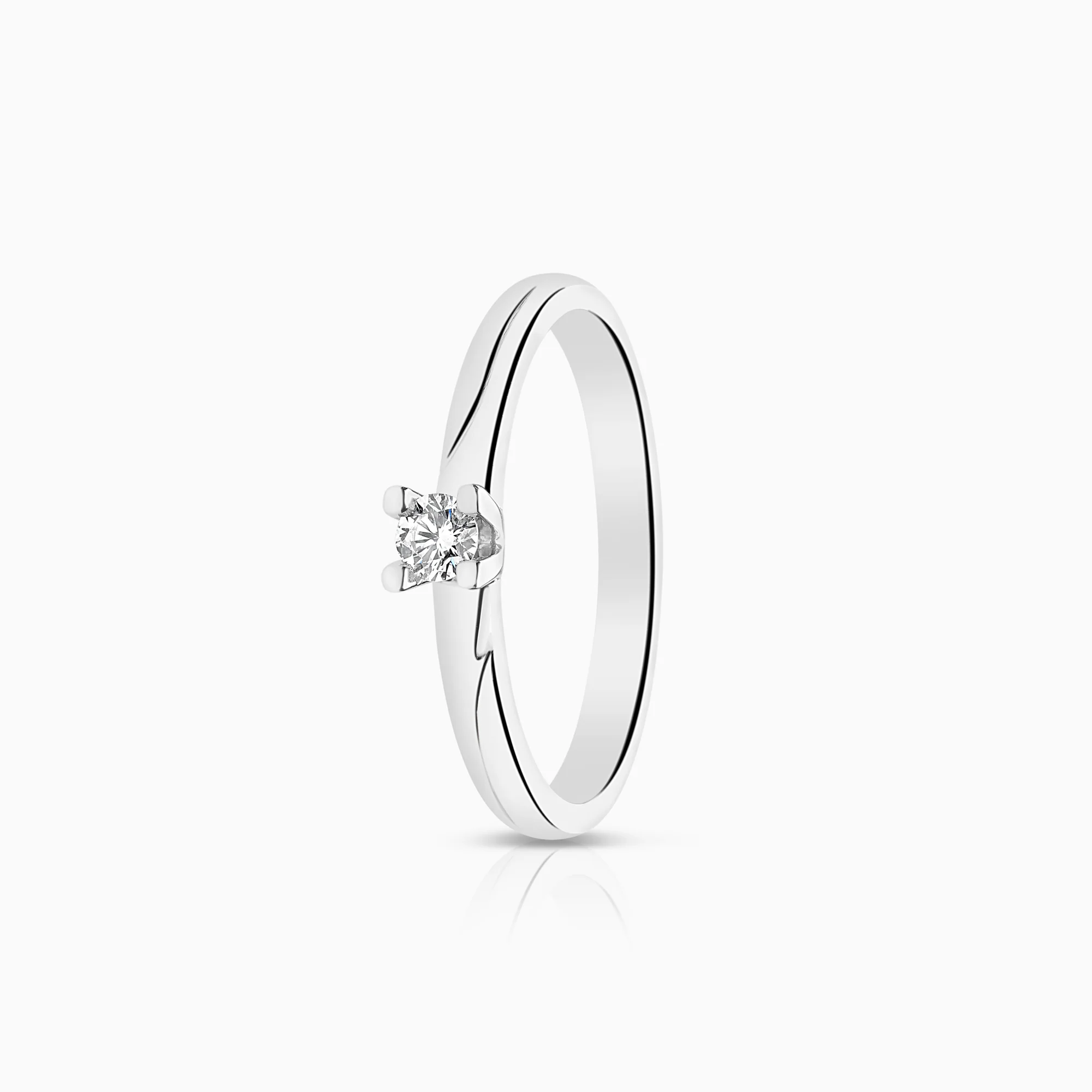 Solitaire ring lab-grown diamond 0.10ct 850 platinum