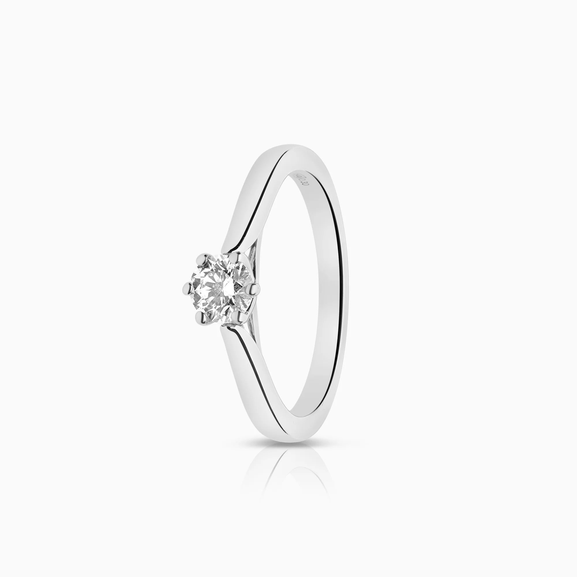 Solitaire ring lab-grown diamond 0.30ct 18K white gold
