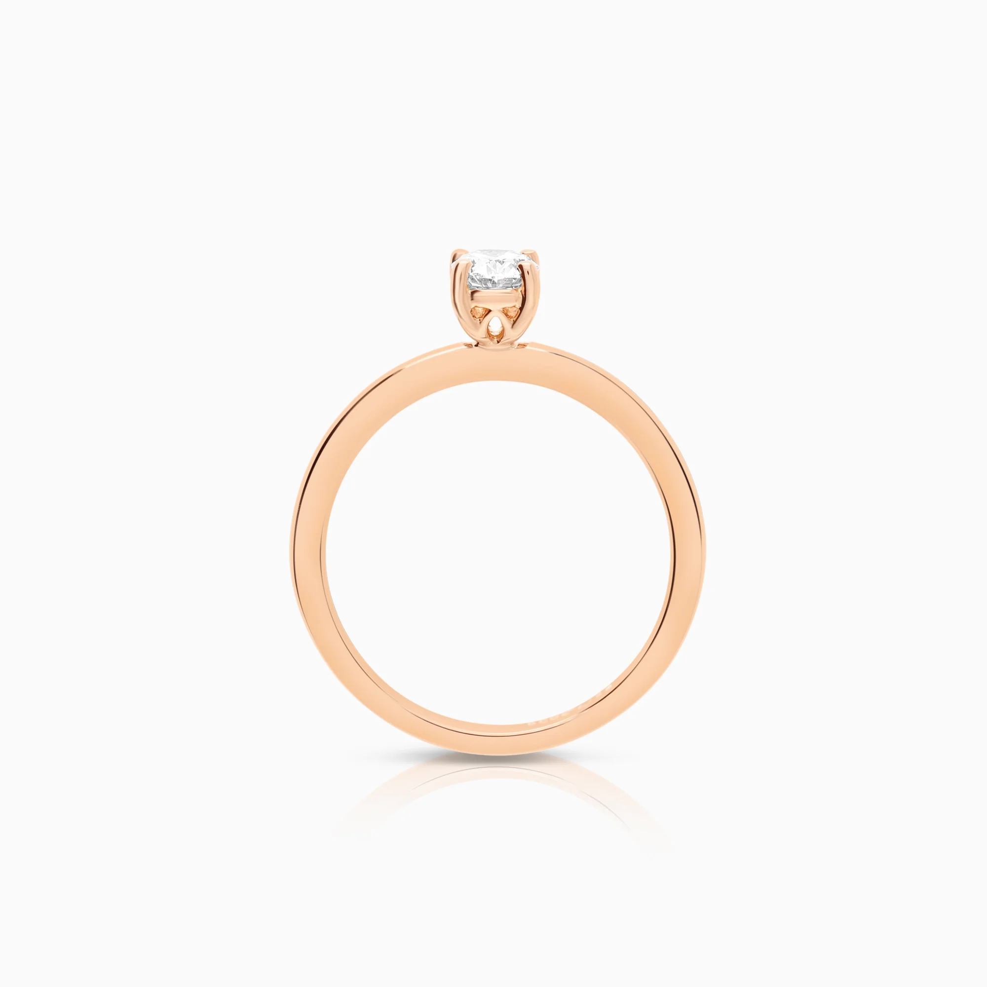 Solitaire ring lab-grown diamond 0.40ct 18K rose gold - Image 2