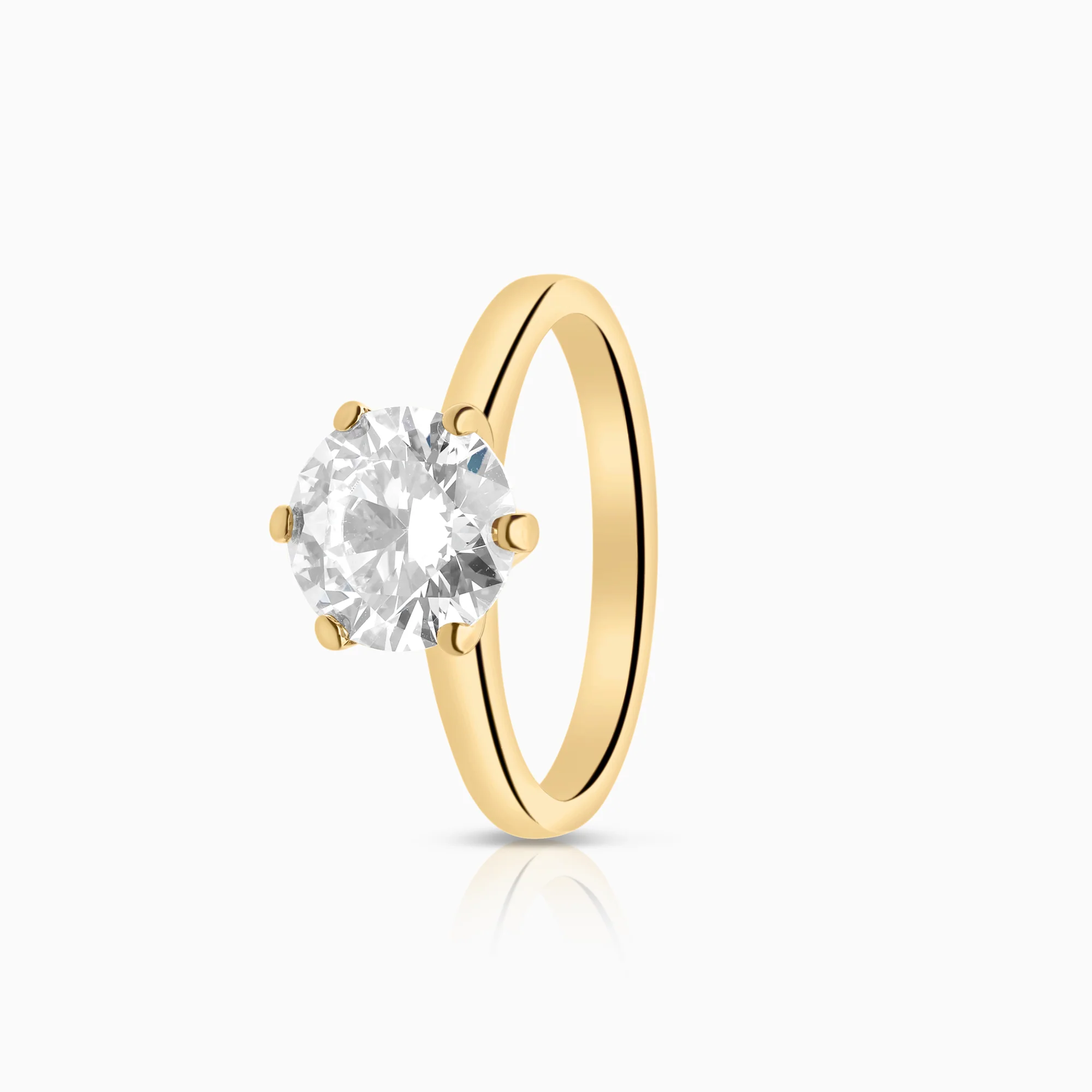 Solitaire ring lab-grown diamond 1.60ct 18K gold
