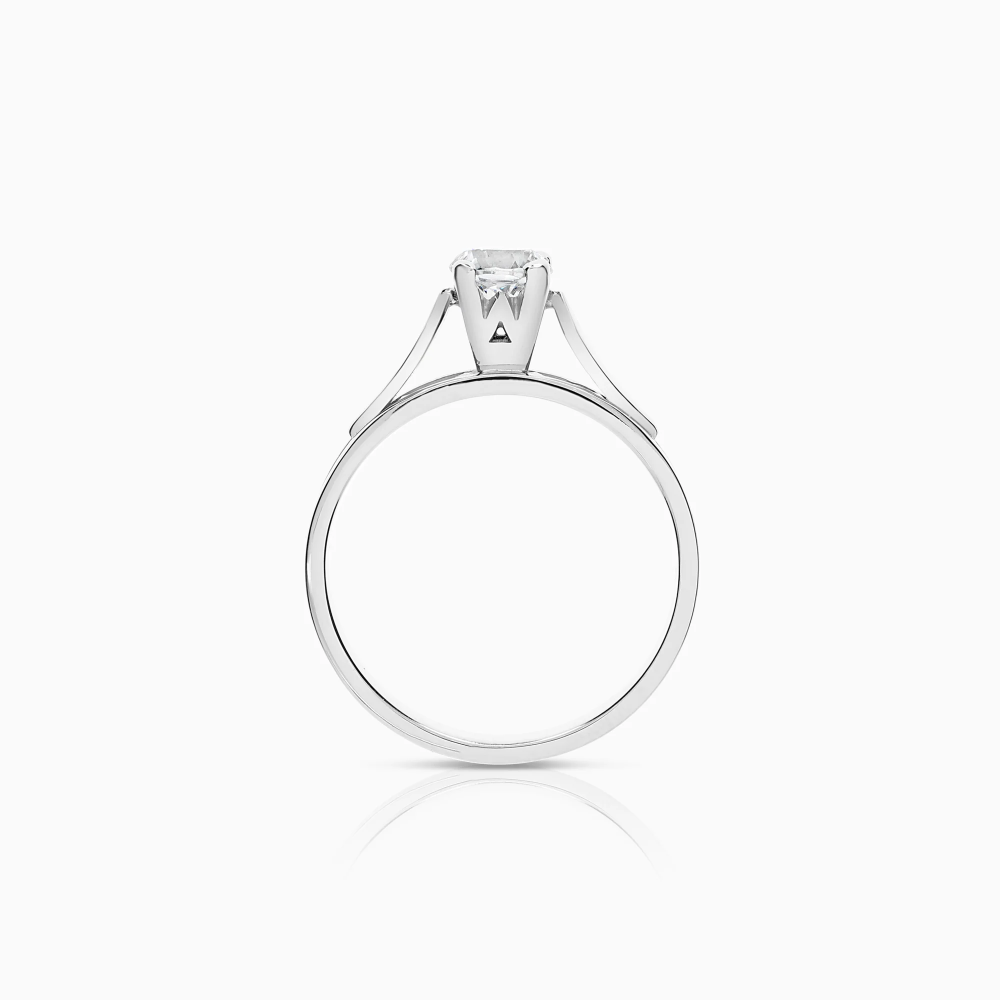 Solitaire Ring with Cubic 18K White Gold - Image 2