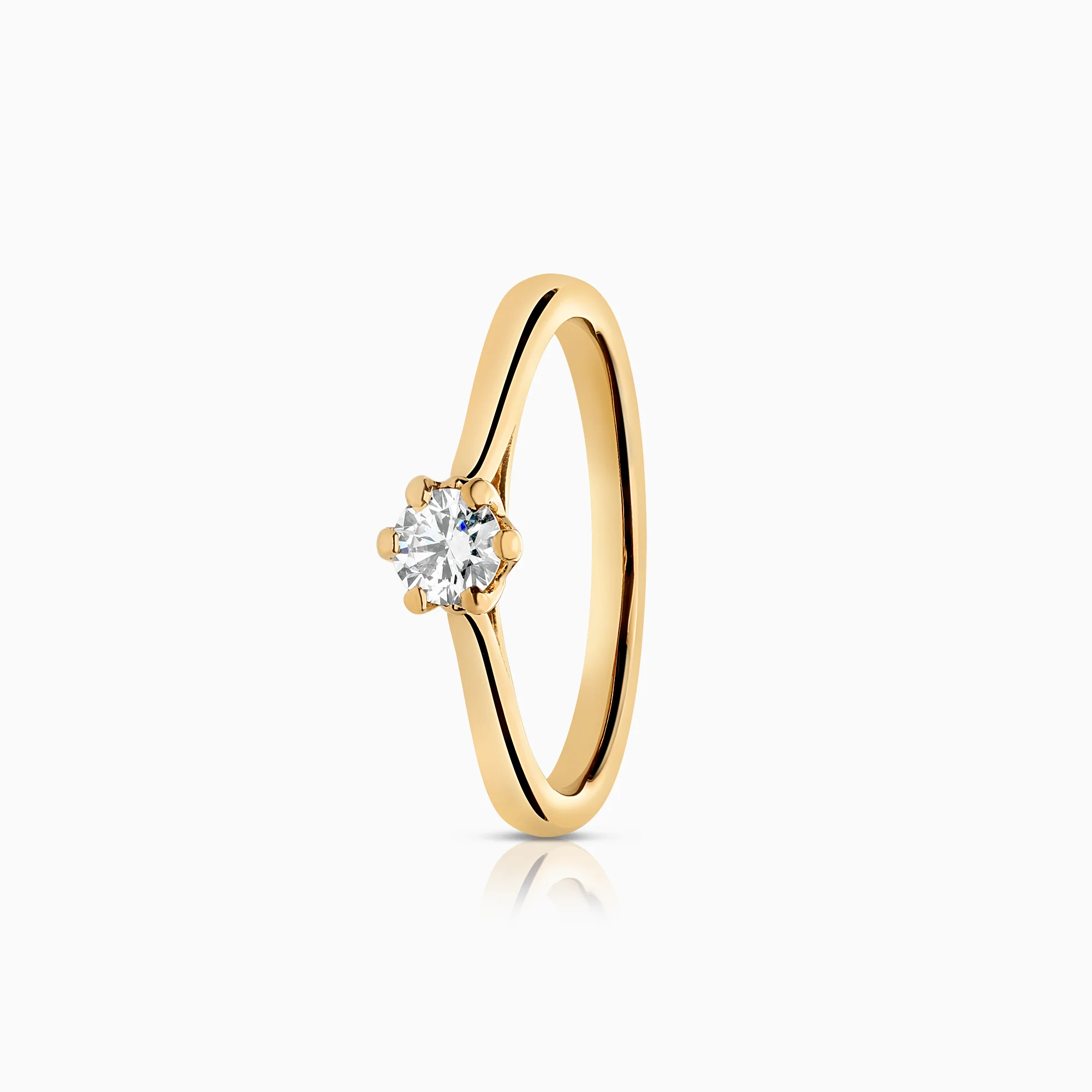 Solitaire ring with lab-grown diamond 0.22ct 18K gold