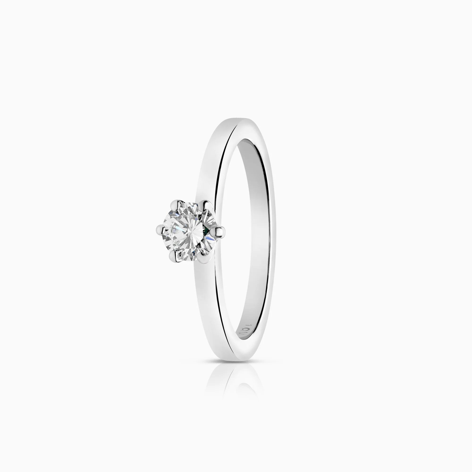 Solitaire ring with lab-grown diamond 0.40ct 18K white gold