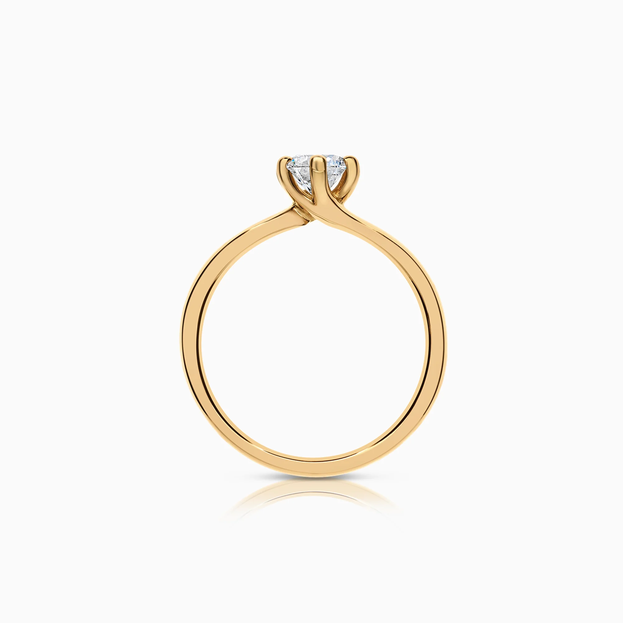 Solitaire ring with lab-grown diamond 0.50ct 18K yellow gold - Image 2