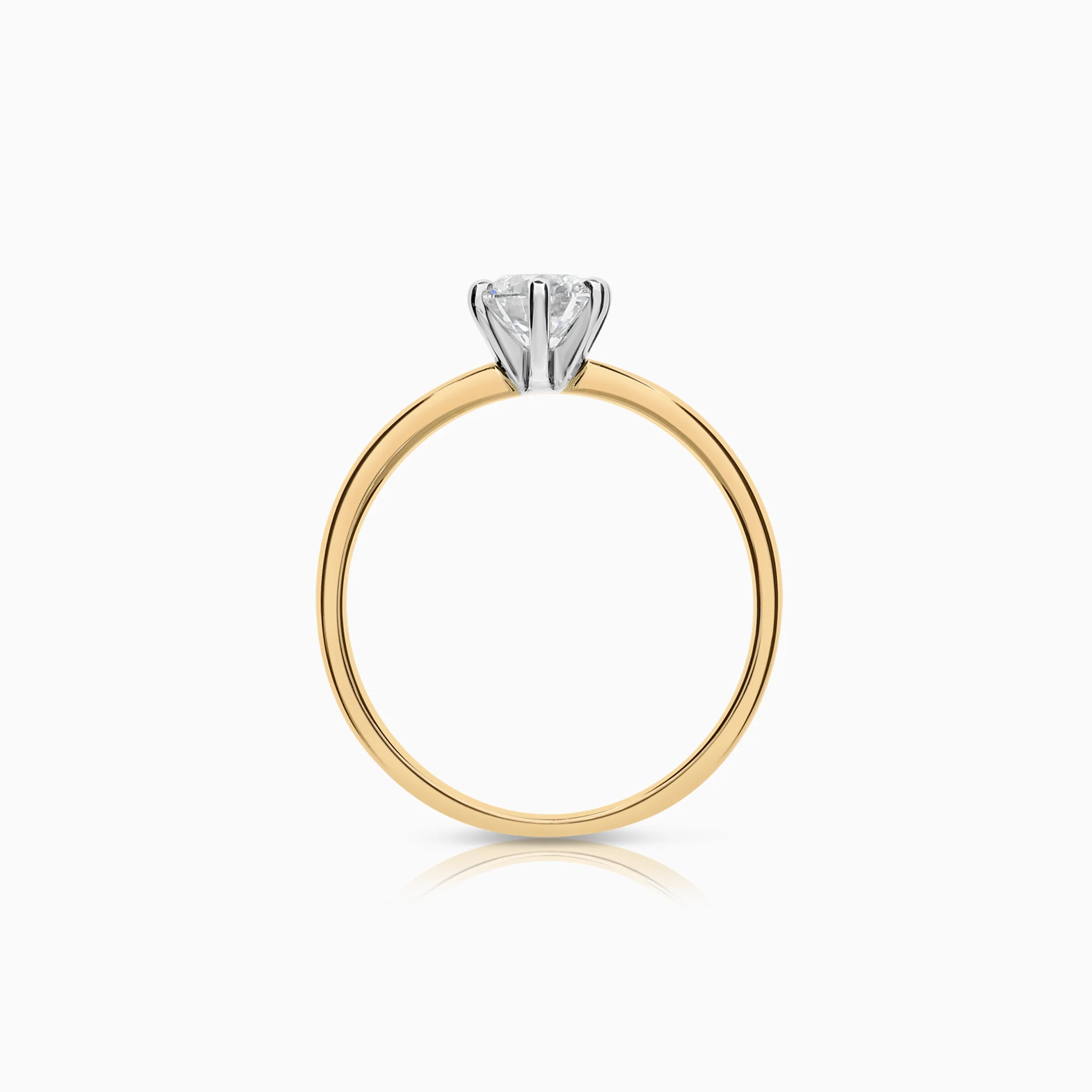 Solitaire ring with lab-grown diamond 0.56ct 18K yellow gold - Image 2