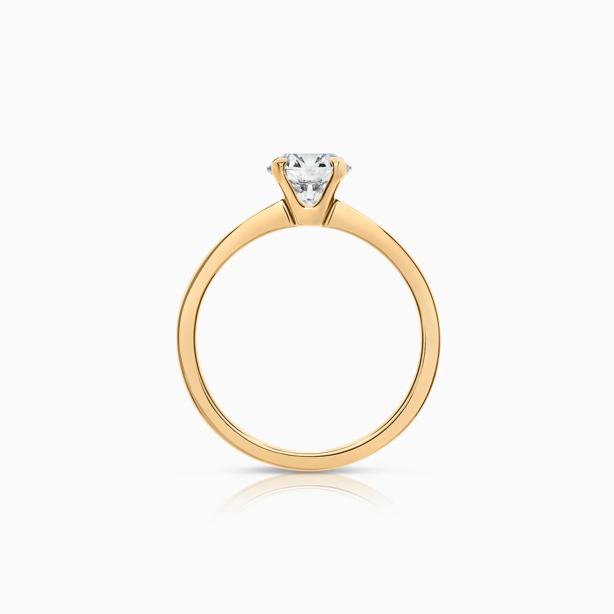 Solitaire ring with lab-grown diamond 0.85ct 18K yellow gold - Image 2