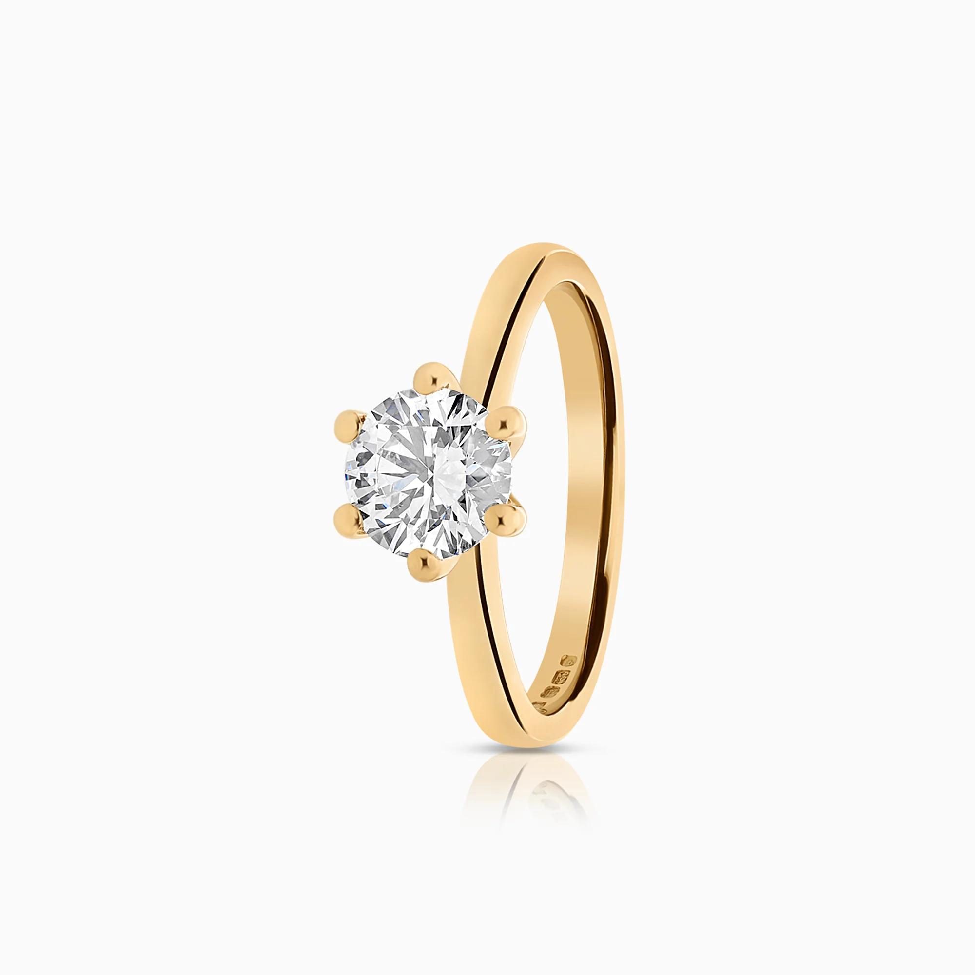 Solitaire ring with lab-grown diamond 0.91ct 18K gold