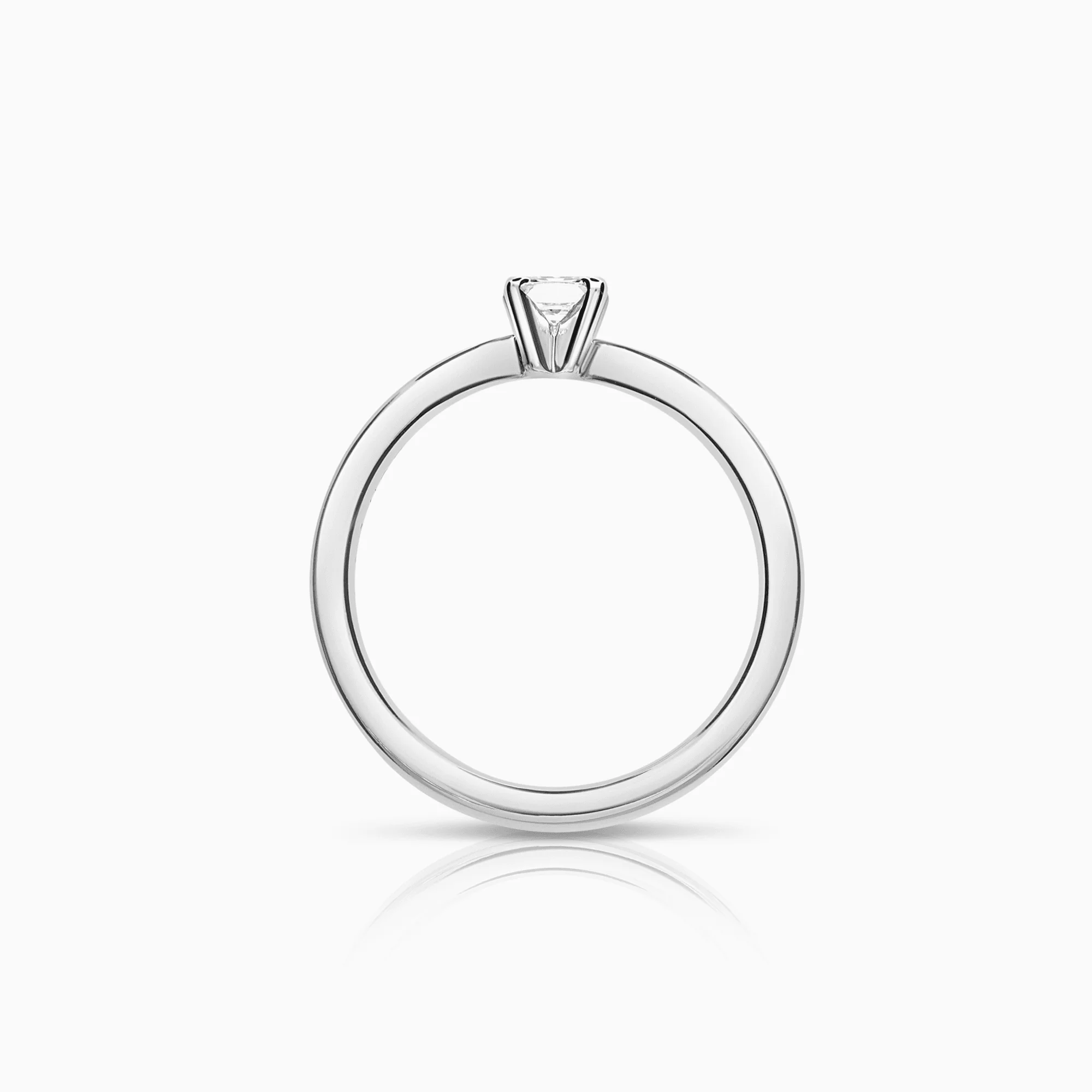 Solitaire ring princess 0.30ct 18K white gold - Image 2