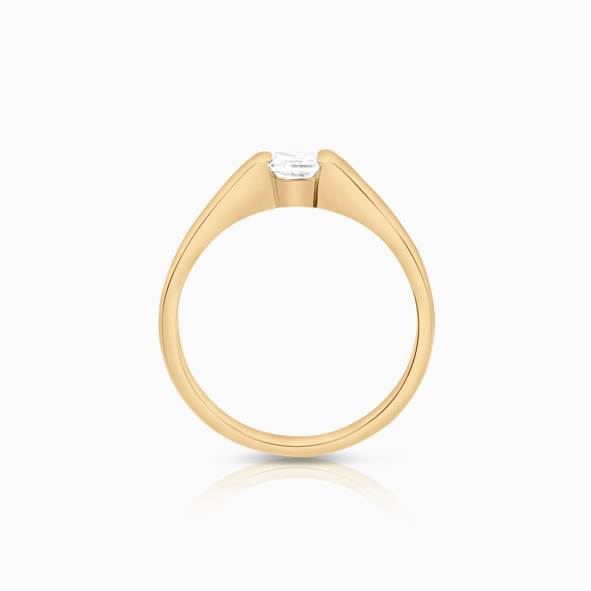 Princess diamond ring 0.50ct 18K yellow gold - Image 3
