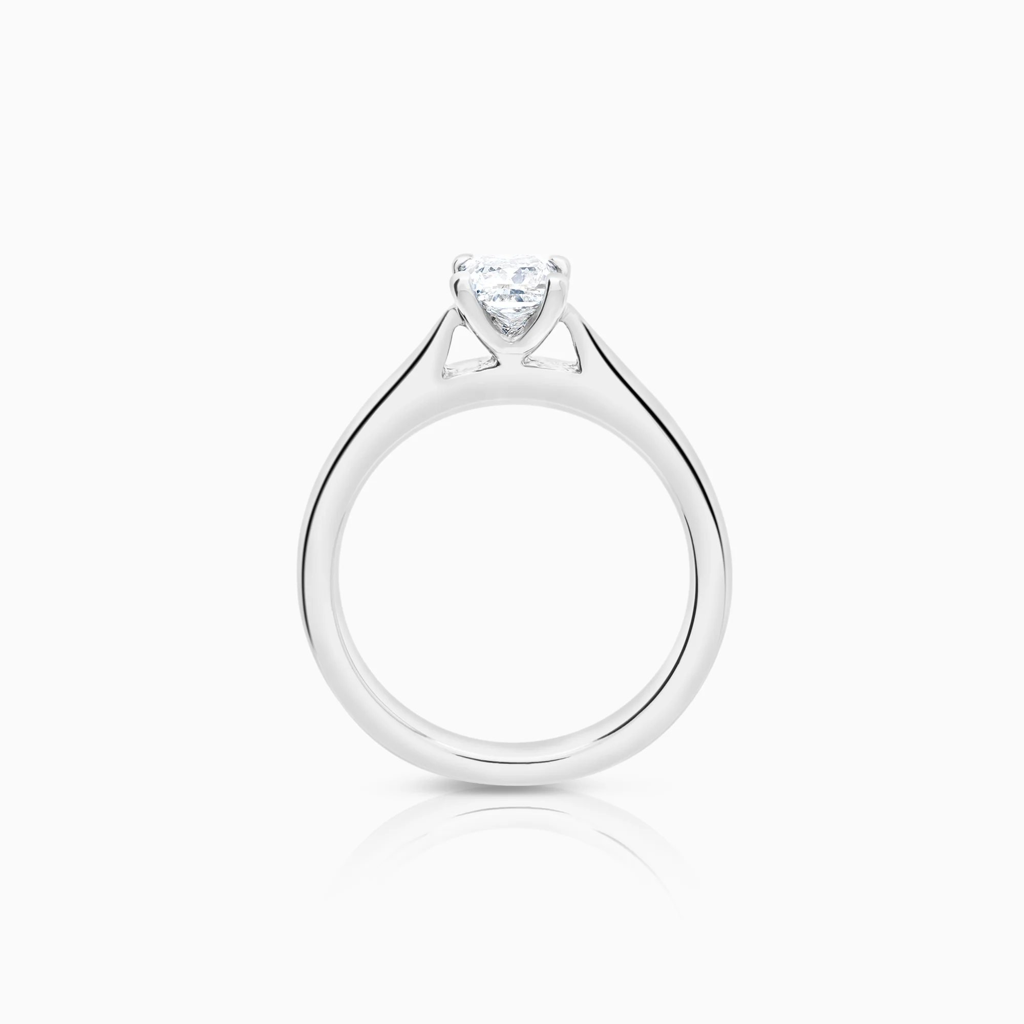 Solitaire ring princess 0.50ct 18K white gold - Image 3