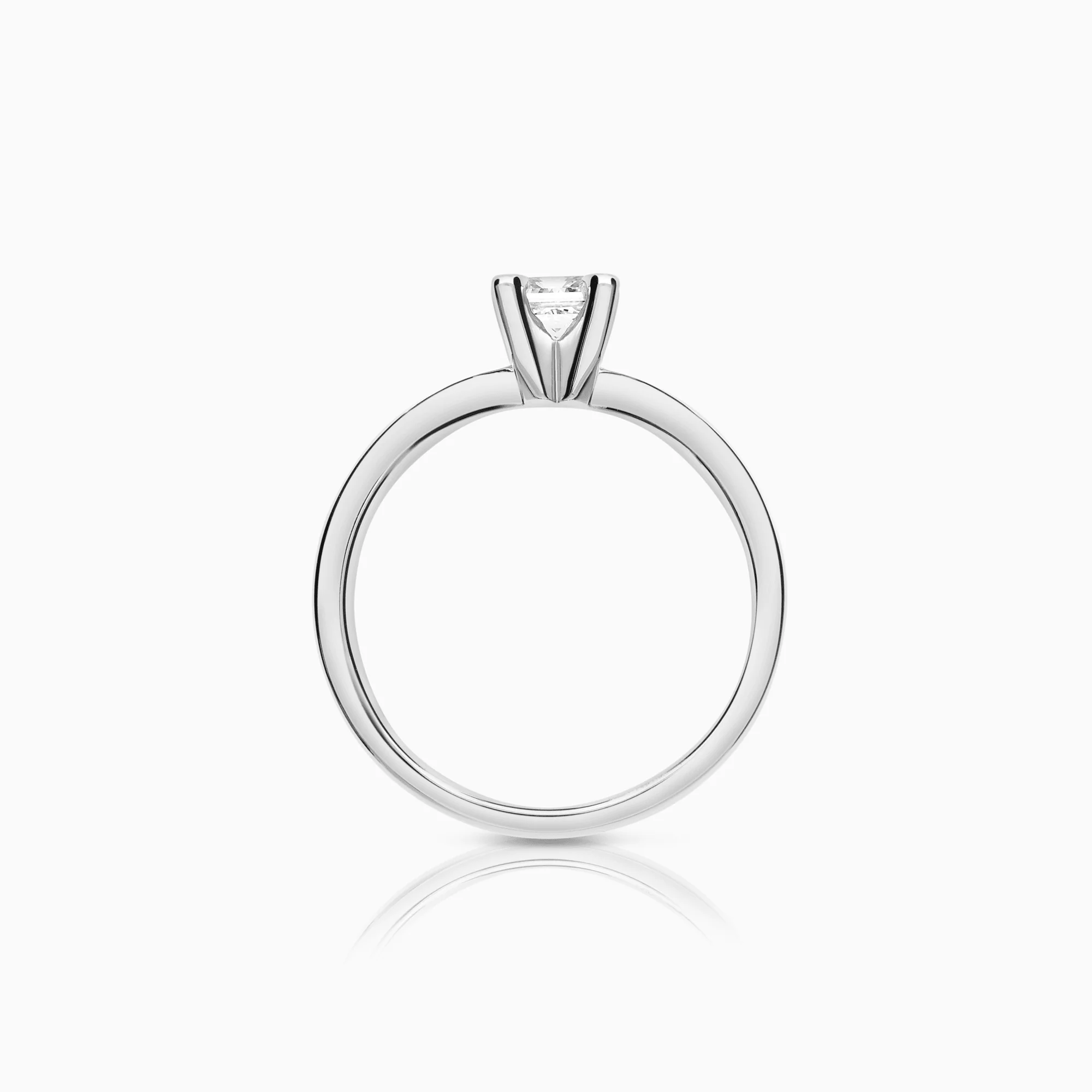 Solitaire ring princess 0.51ct 18K white gold GIA certificate - Image 2