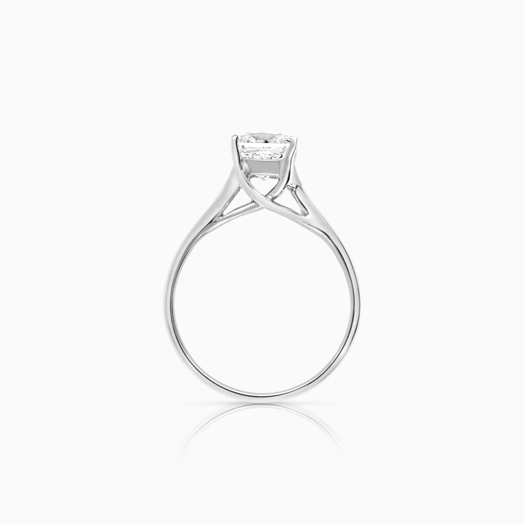 Solitaire ring princess 1.15ct 18K white gold - Image 3
