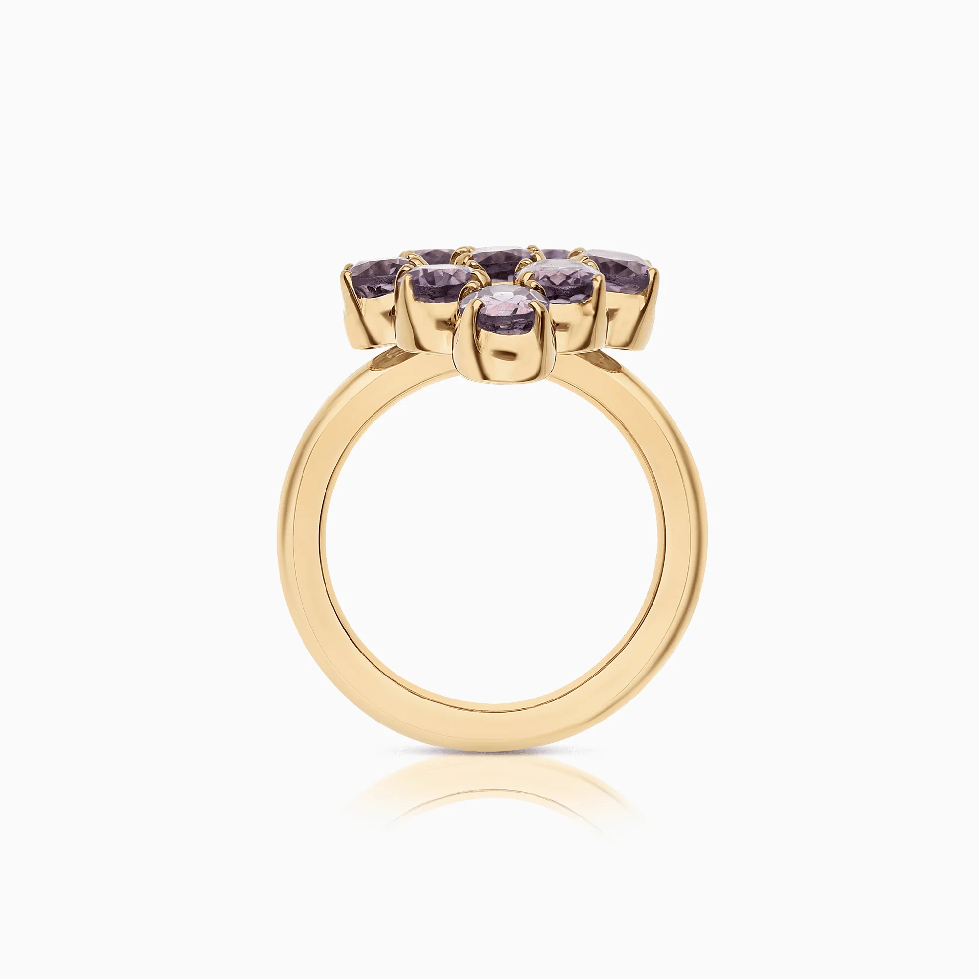 Statement ring with purple amethysts 14.28g 18K gold - Image 2