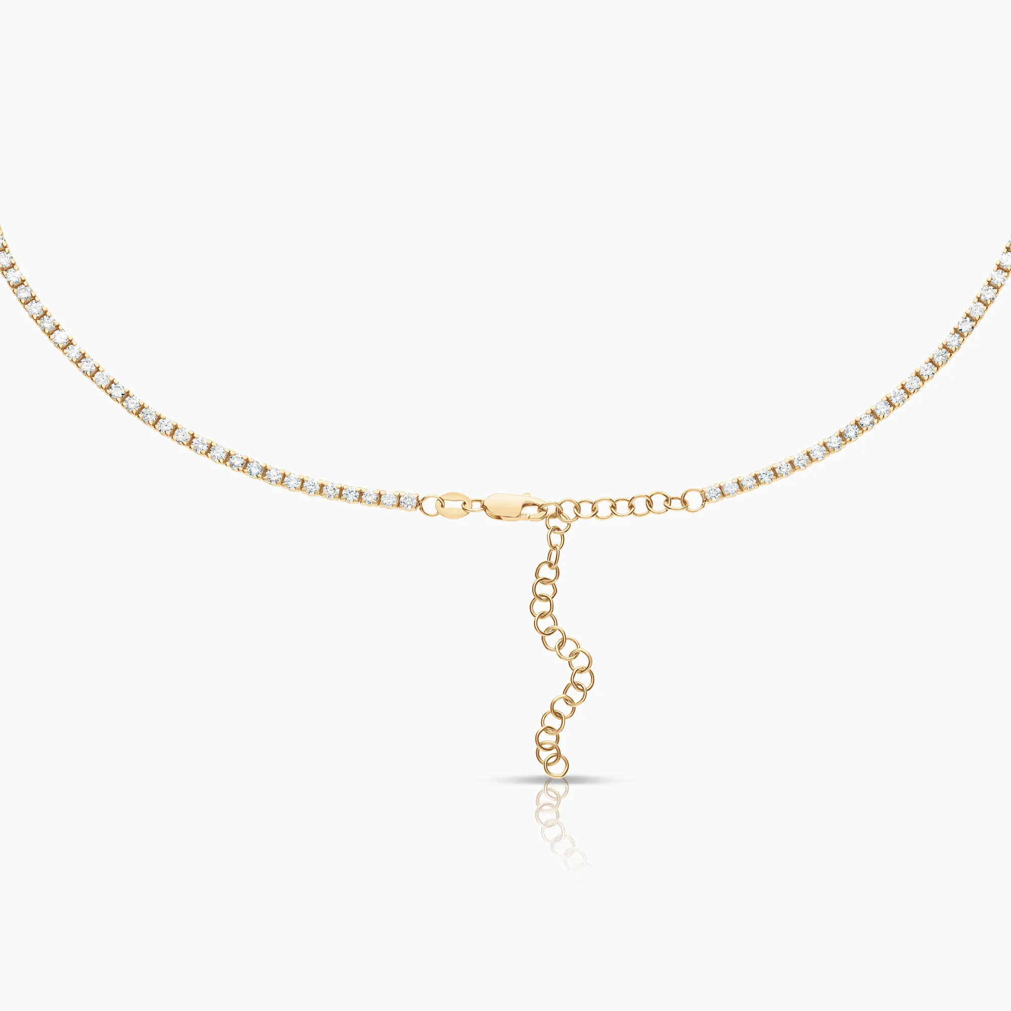 Tennis necklace/choker 3.90ct 14K gold. - Image 2