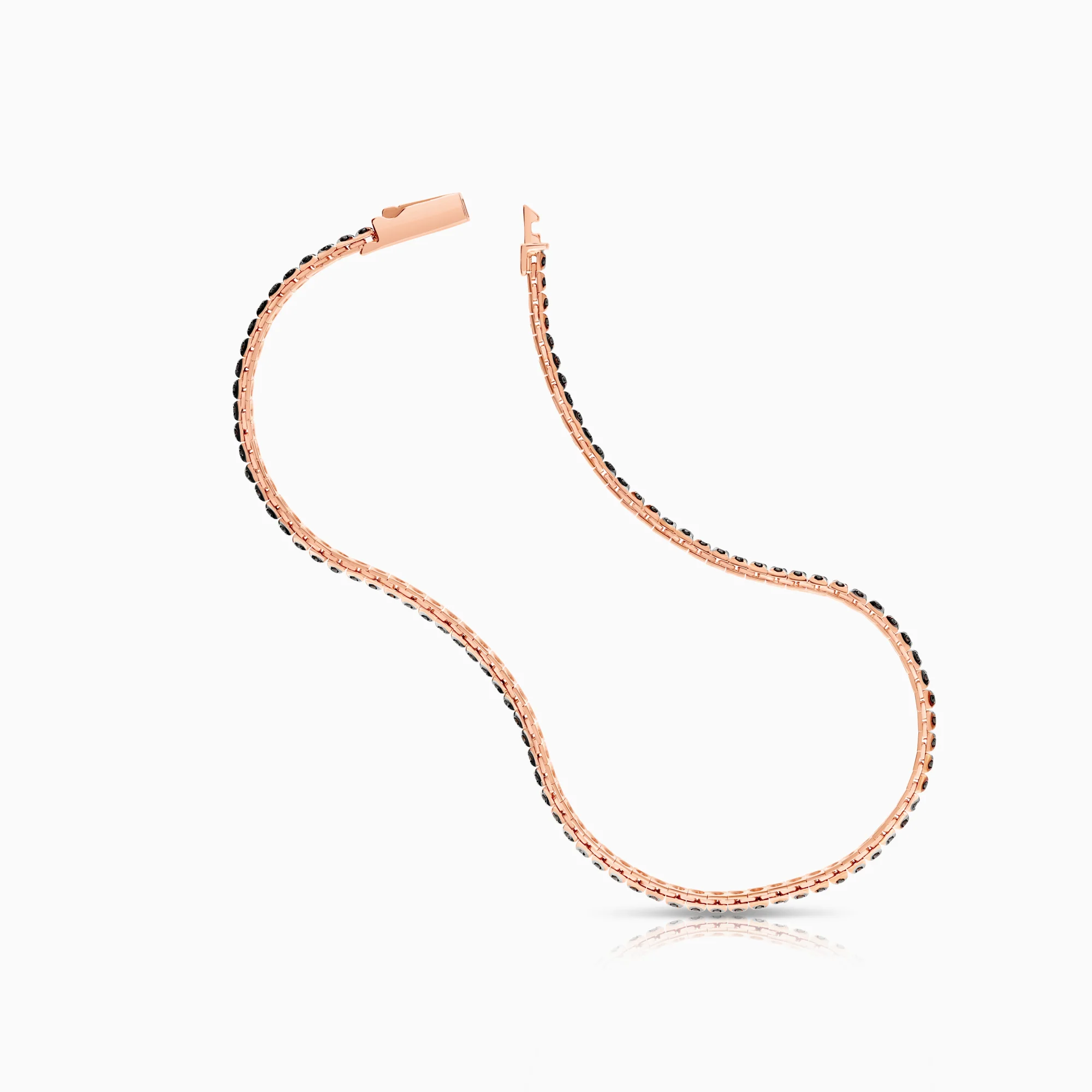 Tennis bracelet black diamonds 0.47ct 18K rose gold - Image 2