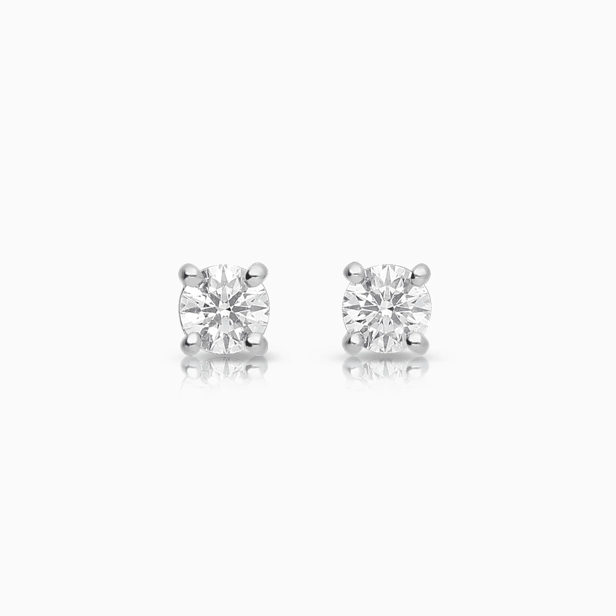 Tiffany & Co solitaire earrings 0.49ct 18K white gold