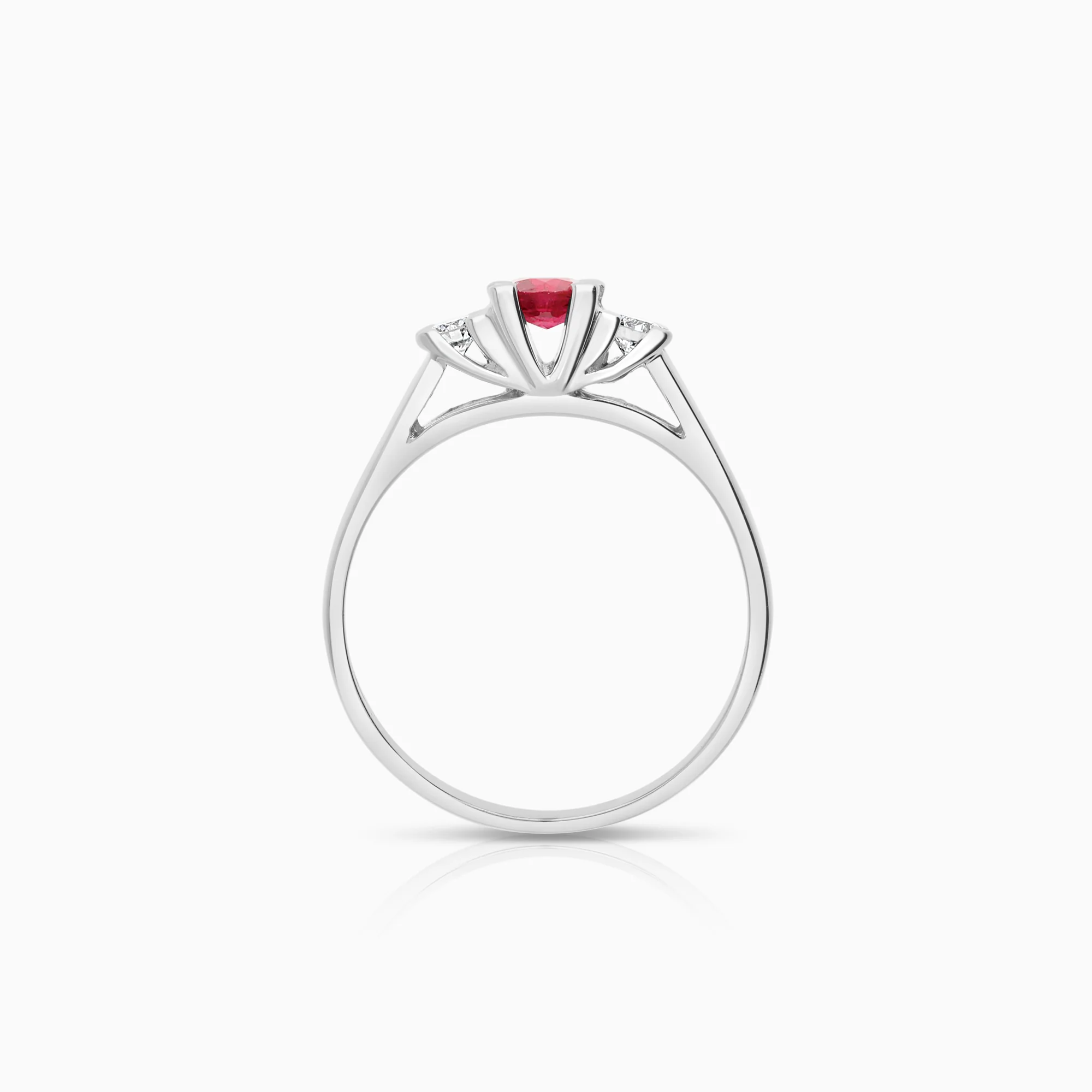 Three-stone ring 0.16ct 18K white gold - Image 2